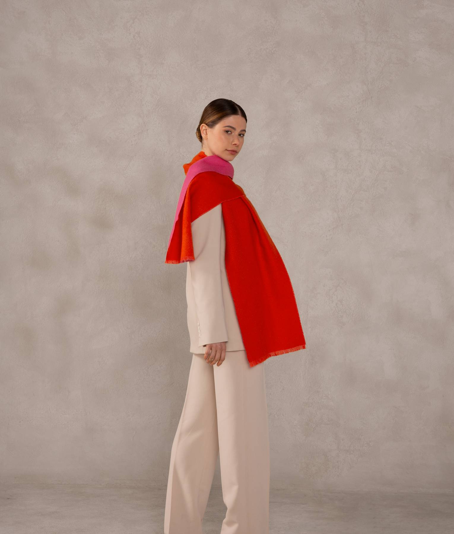 Chalina Doble Cara - Granadina Roja Y Rosa Carmin