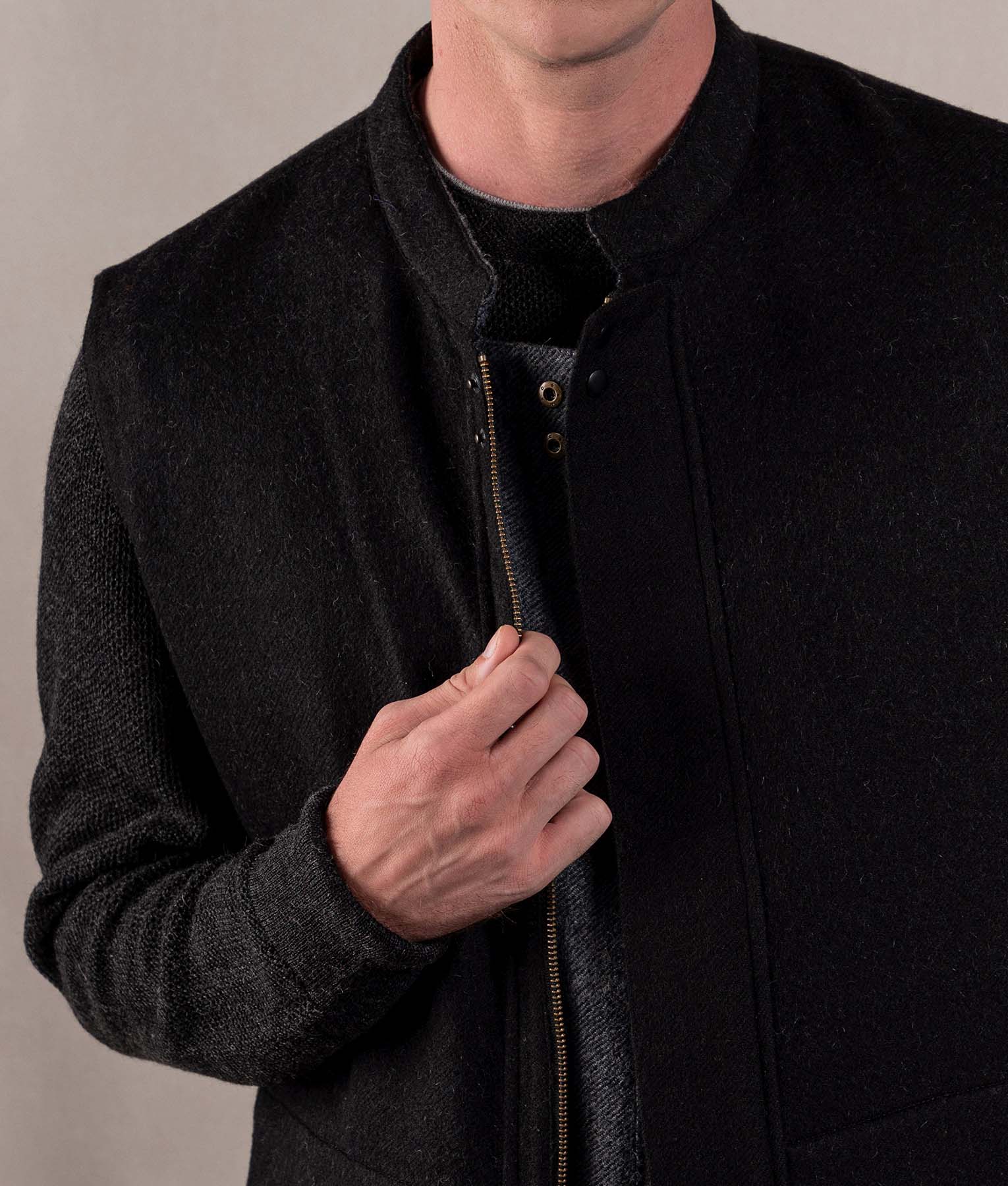 Chaleco De Hombre - Grafito Y Negro