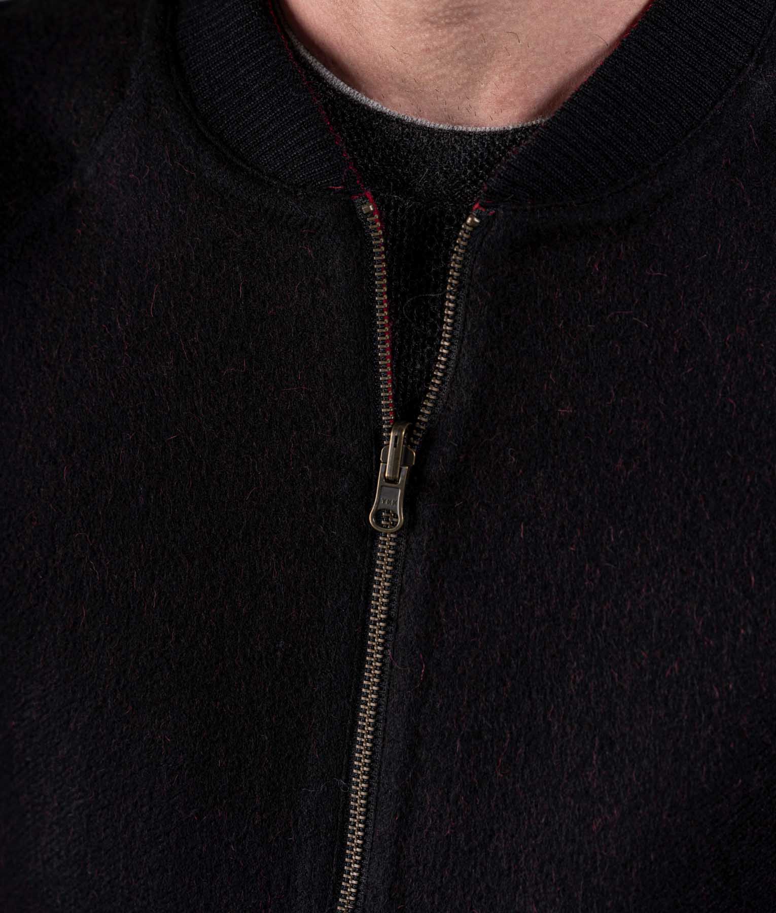 Casaca Bomber Reversible - Negro Y Rojo