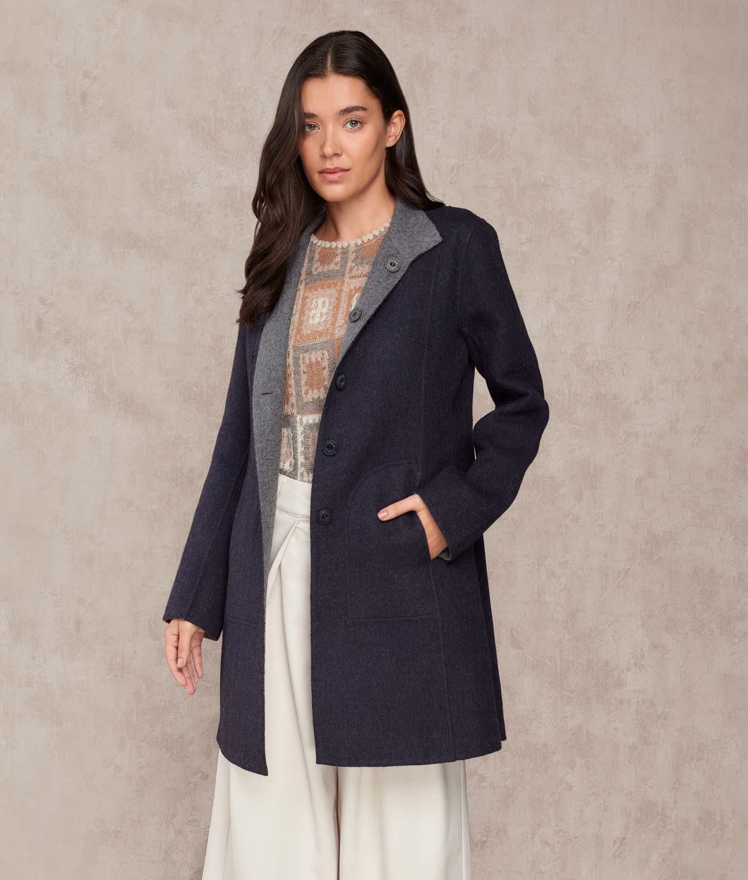 Abrigo Clásico Reversible Baby Alpaca