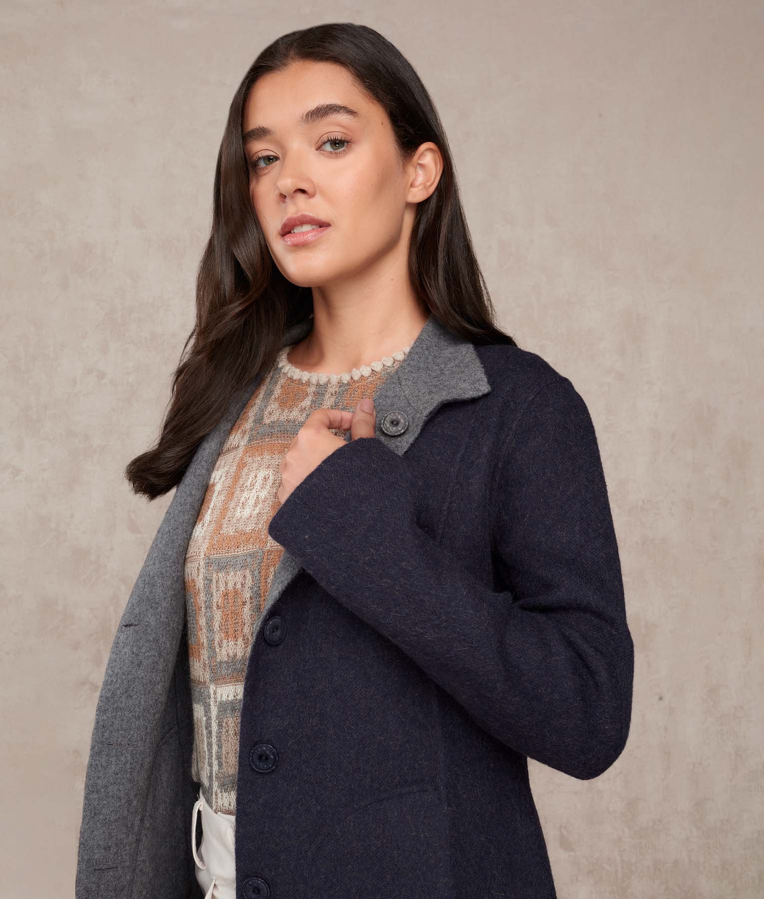 Abrigo Clásico Reversible Baby Alpaca