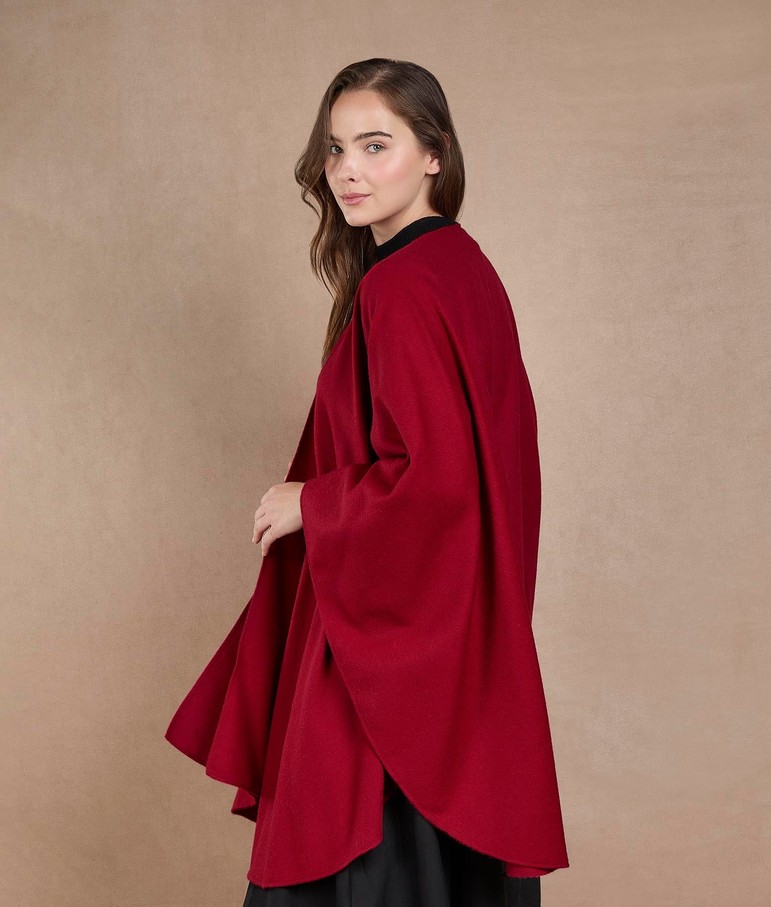 Ruana Baby Alpaca - Rojo Borgoña