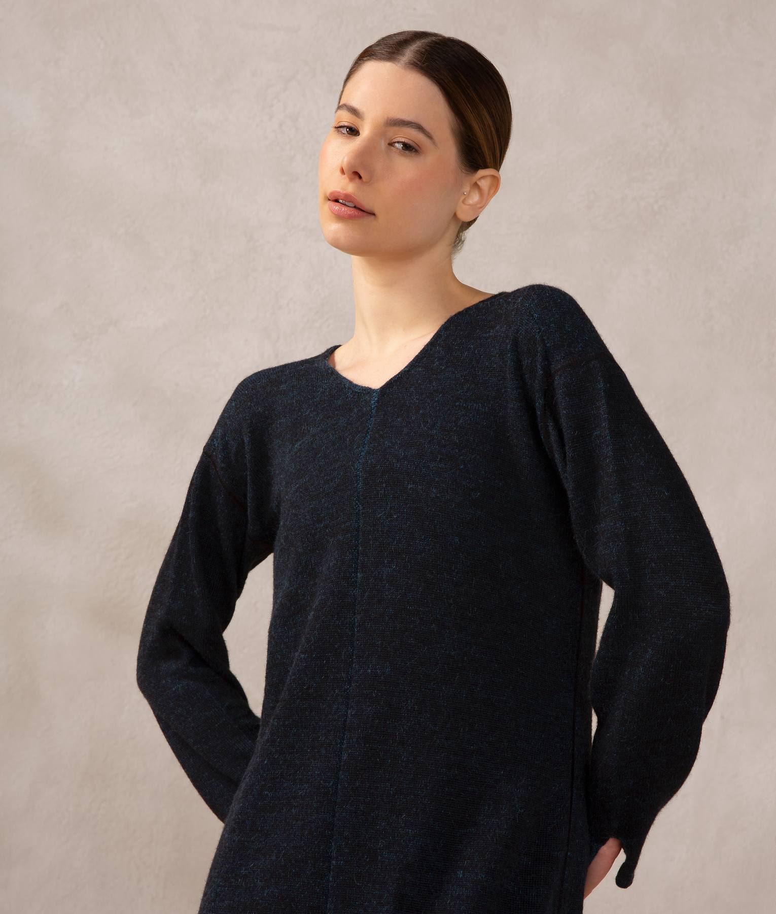 Vestido Largo Reversible - Gris Asfalto Y Azul Vallarta