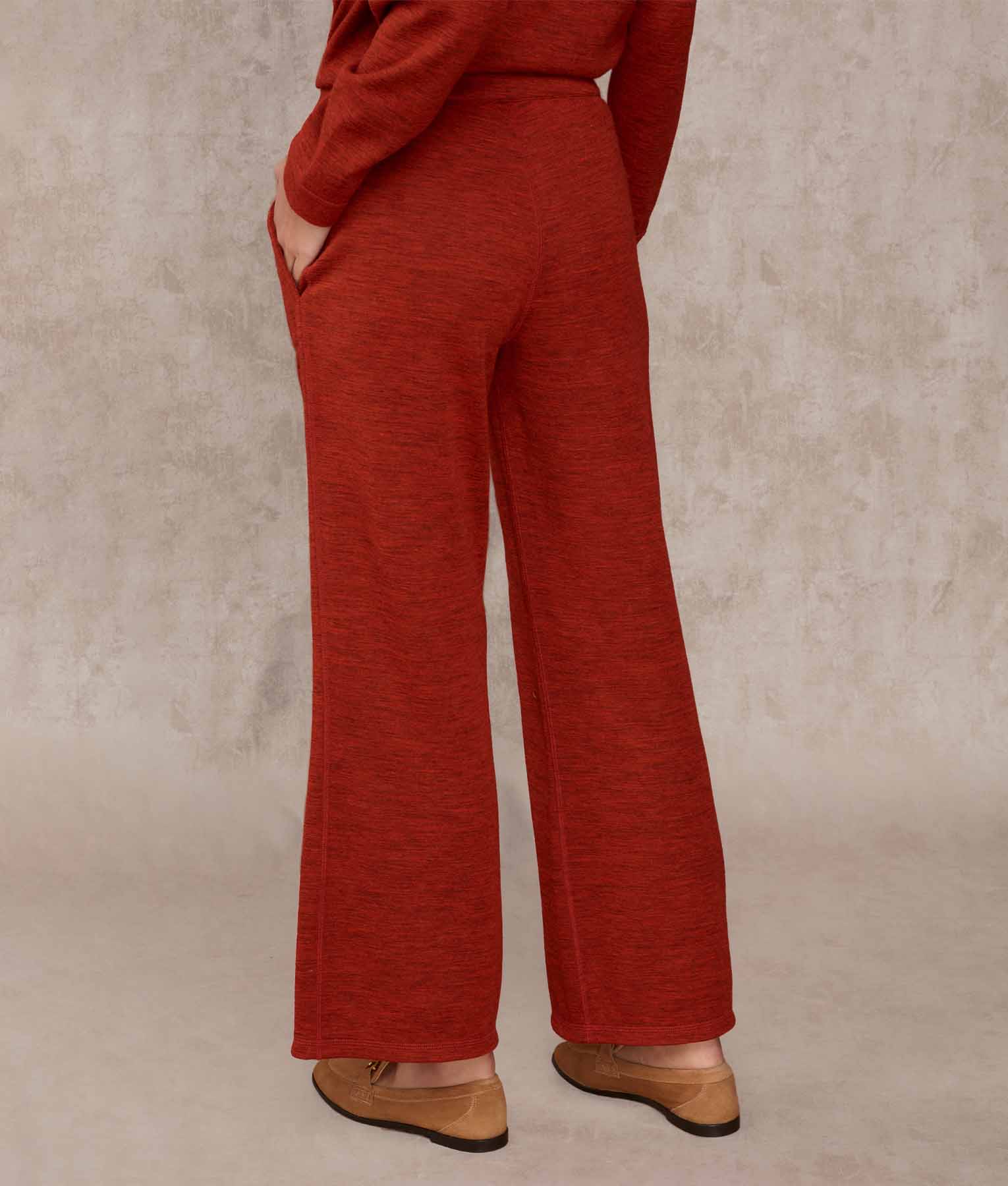 Pantalon Basico Estrecho - rojo arcilla y gris carbón