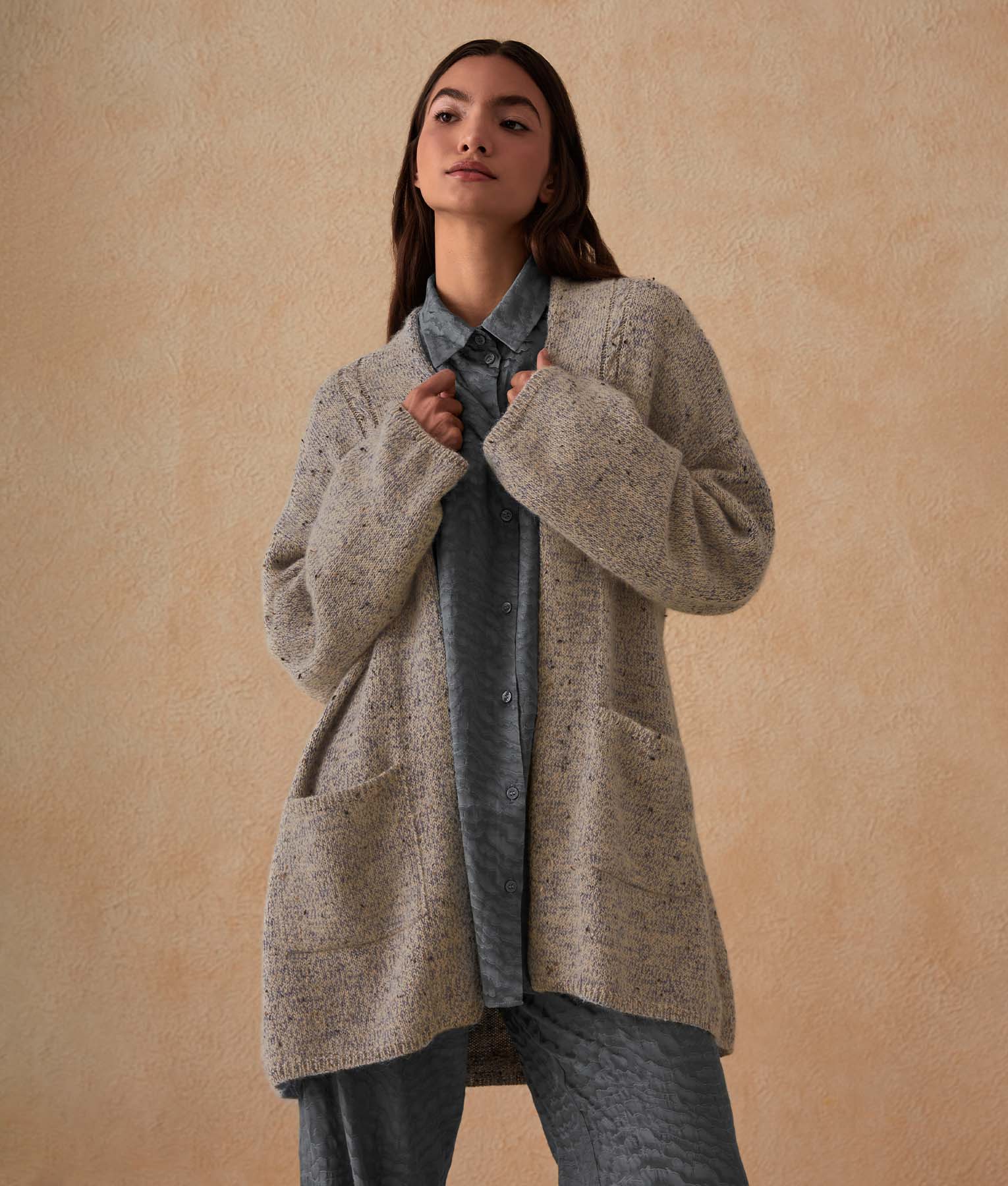 Cárdigan Kimono con Bolsillos