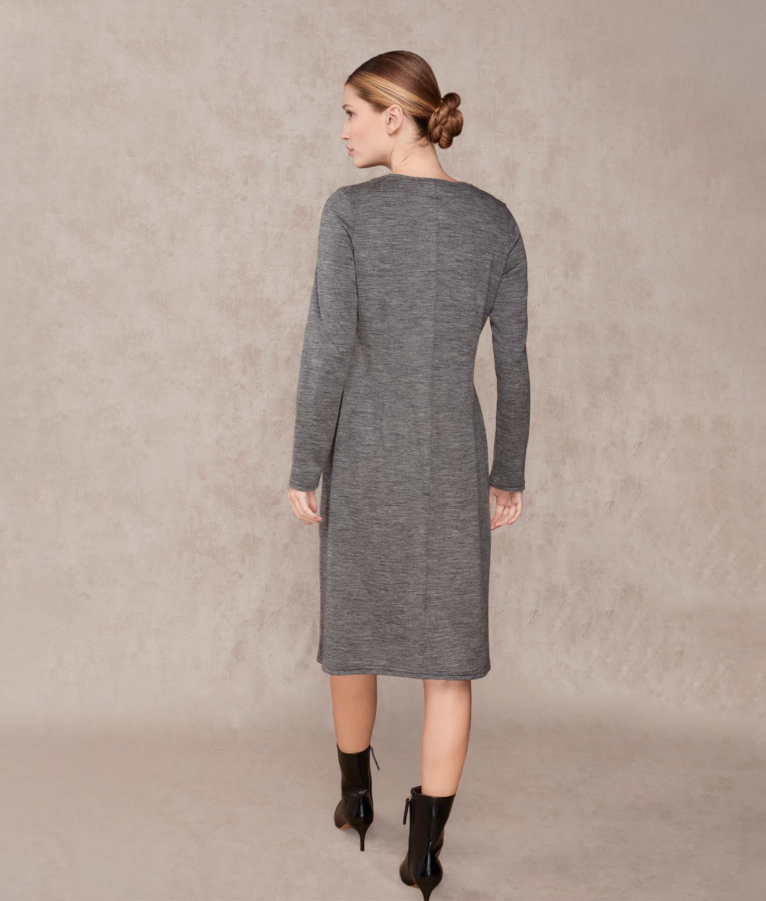 Vestido Reversible Clasico - Hierro Forjado Y Gris Claro