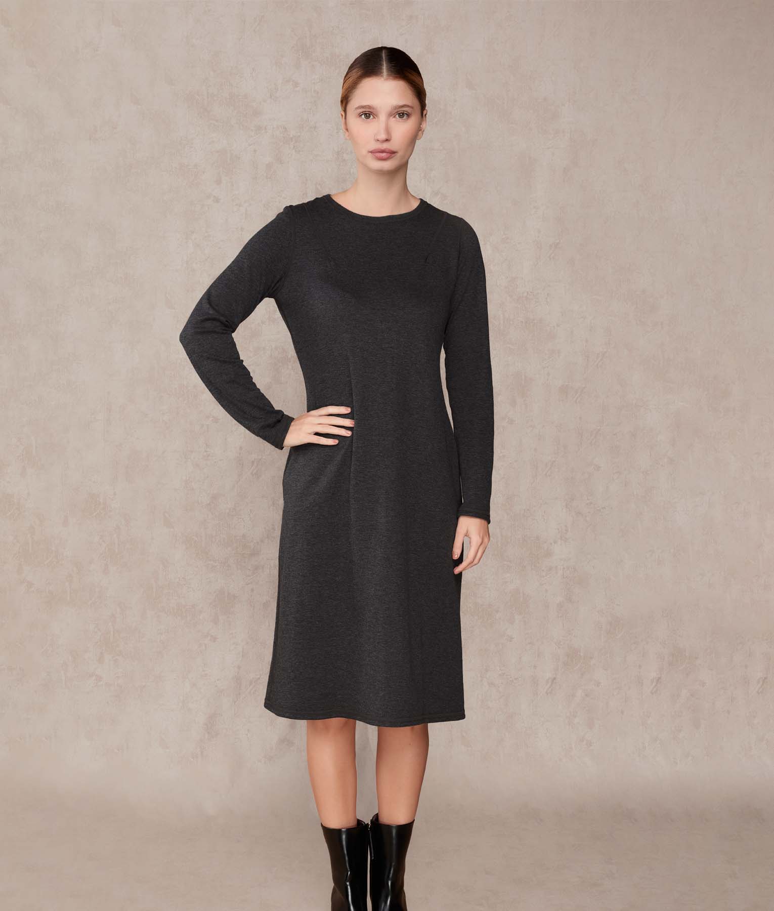 Vestido Reversible Clasico - Hierro Forjado Y Gris Claro