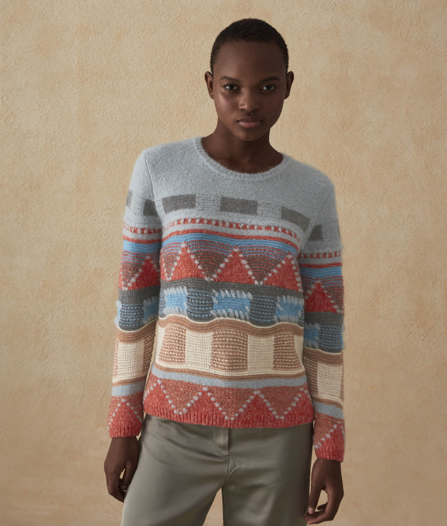 Chompa Geometric Intarsia