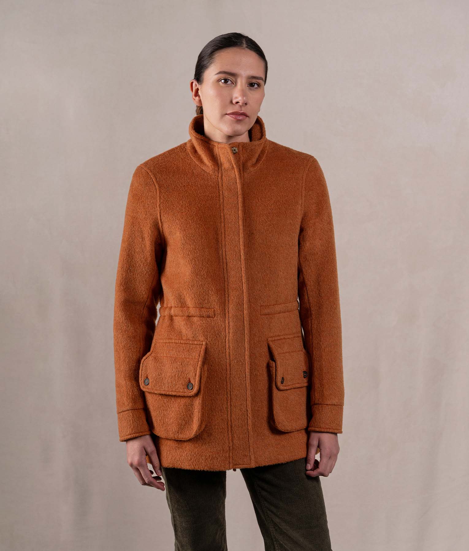 Abrigo Con Bolsillos Cargo - Cafe Umber