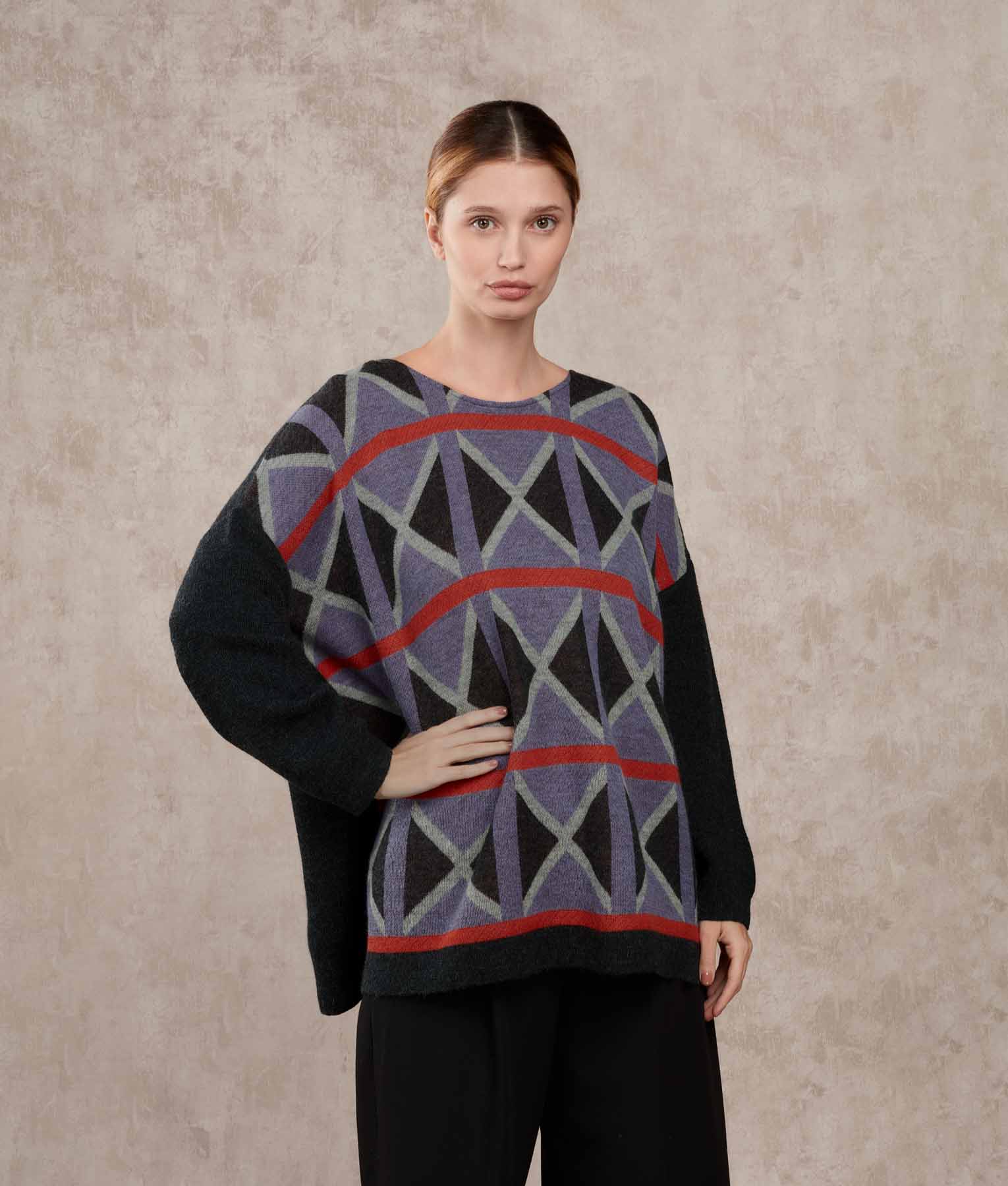 Poncho Collar - Neblina Purpura Y Koi