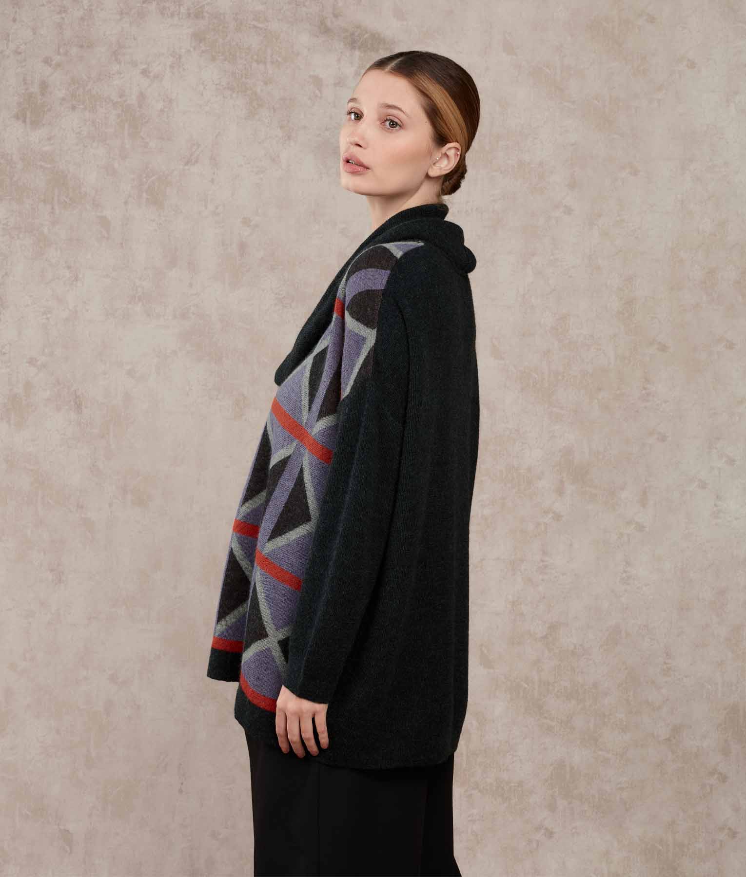 Poncho Collar - Neblina Purpura Y Koi