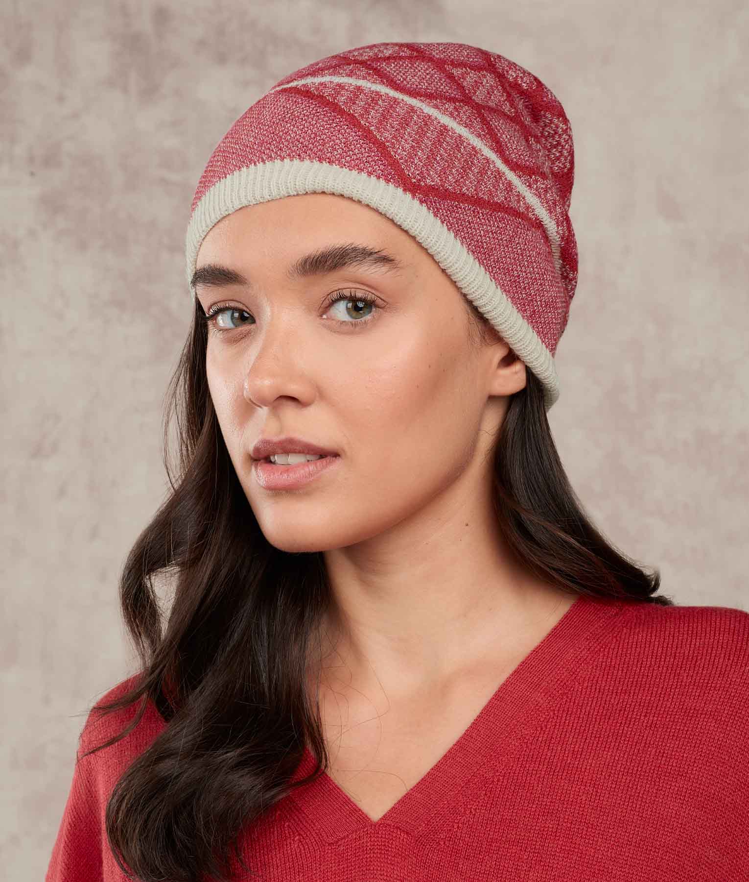 Gorro de Ladrillos - Garceta y Rojo pompeyano