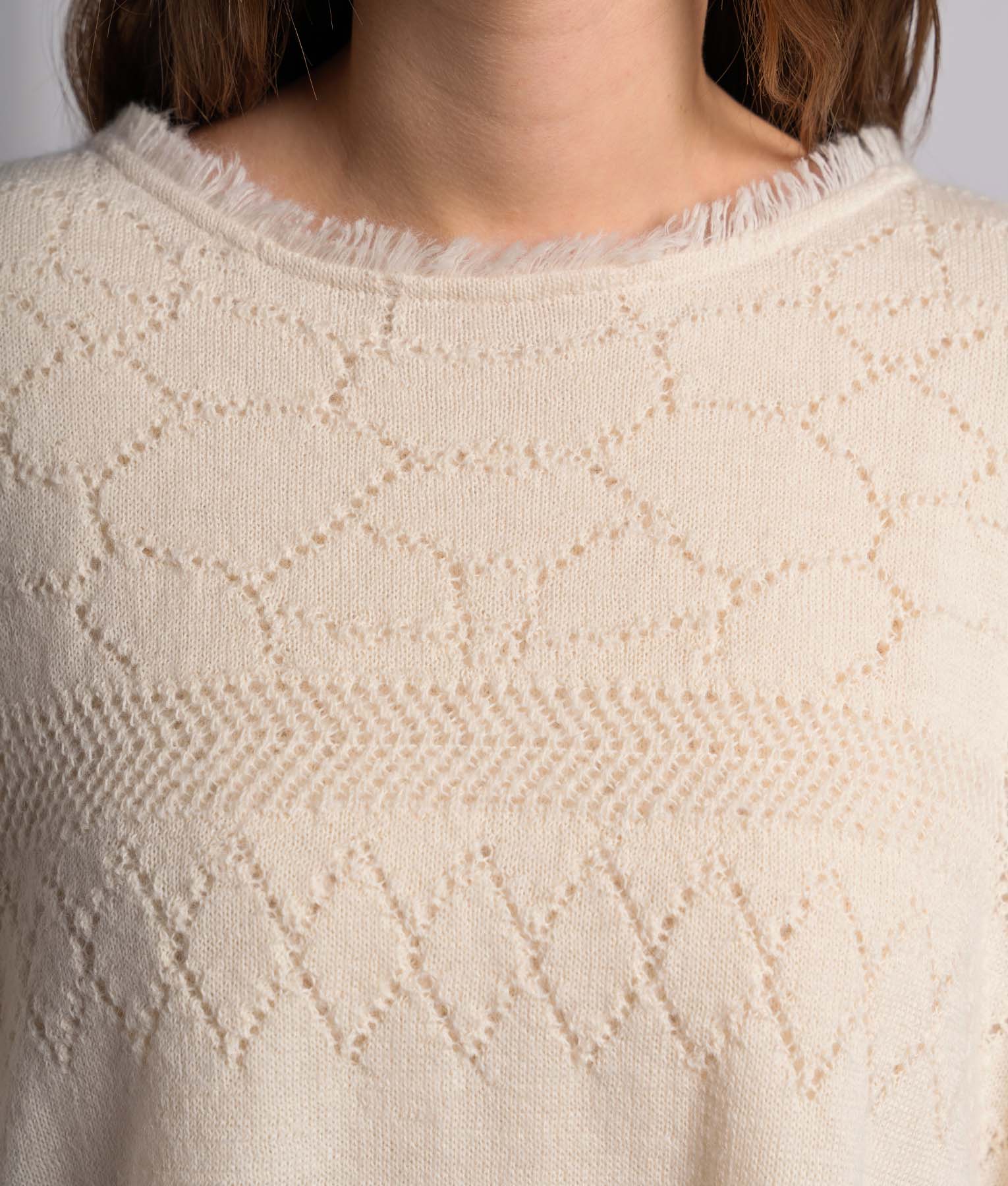 Poncho Flor Con Efecto De Encaje