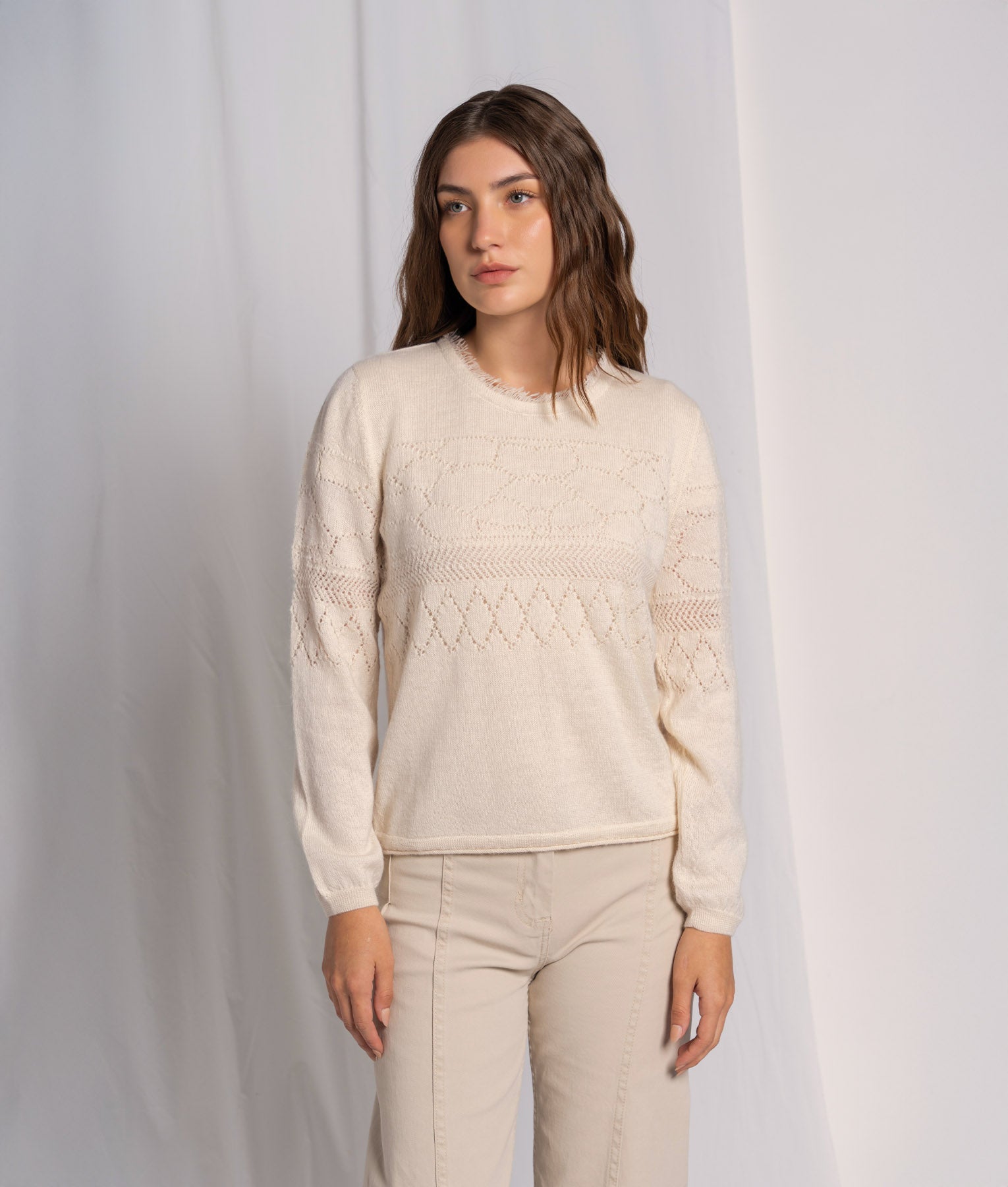 Chompa Flores Con Efecto Encaje