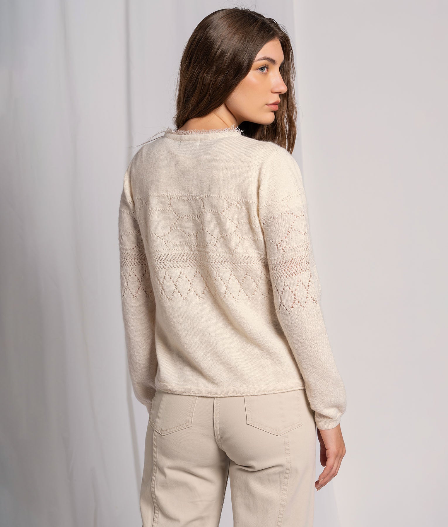 Chompa Flores Con Efecto Encaje