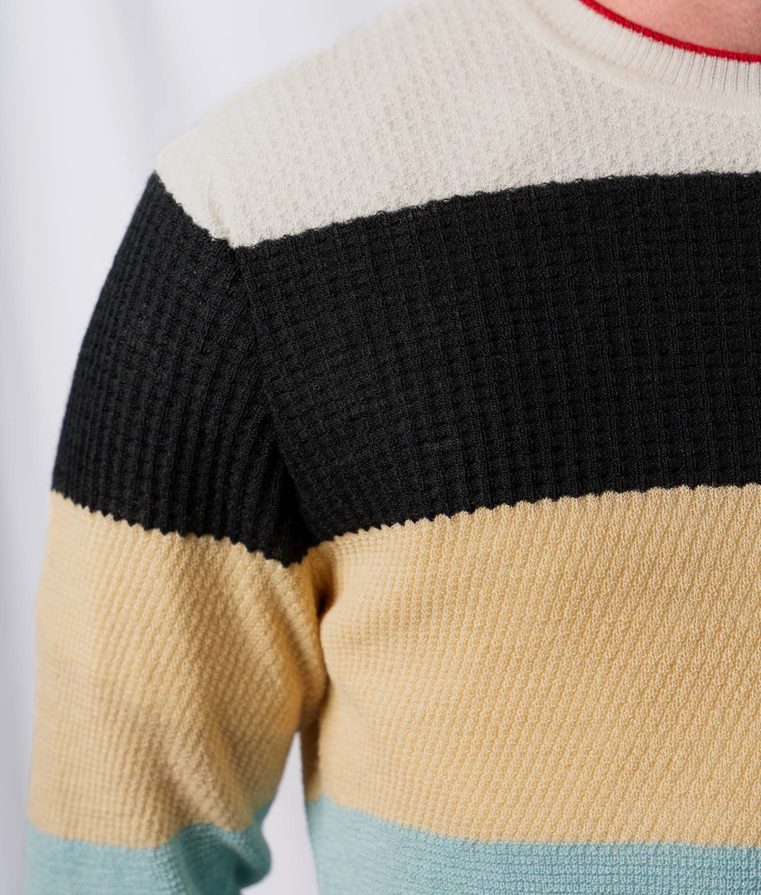 Chompa Lineal - Marfil Y Negro