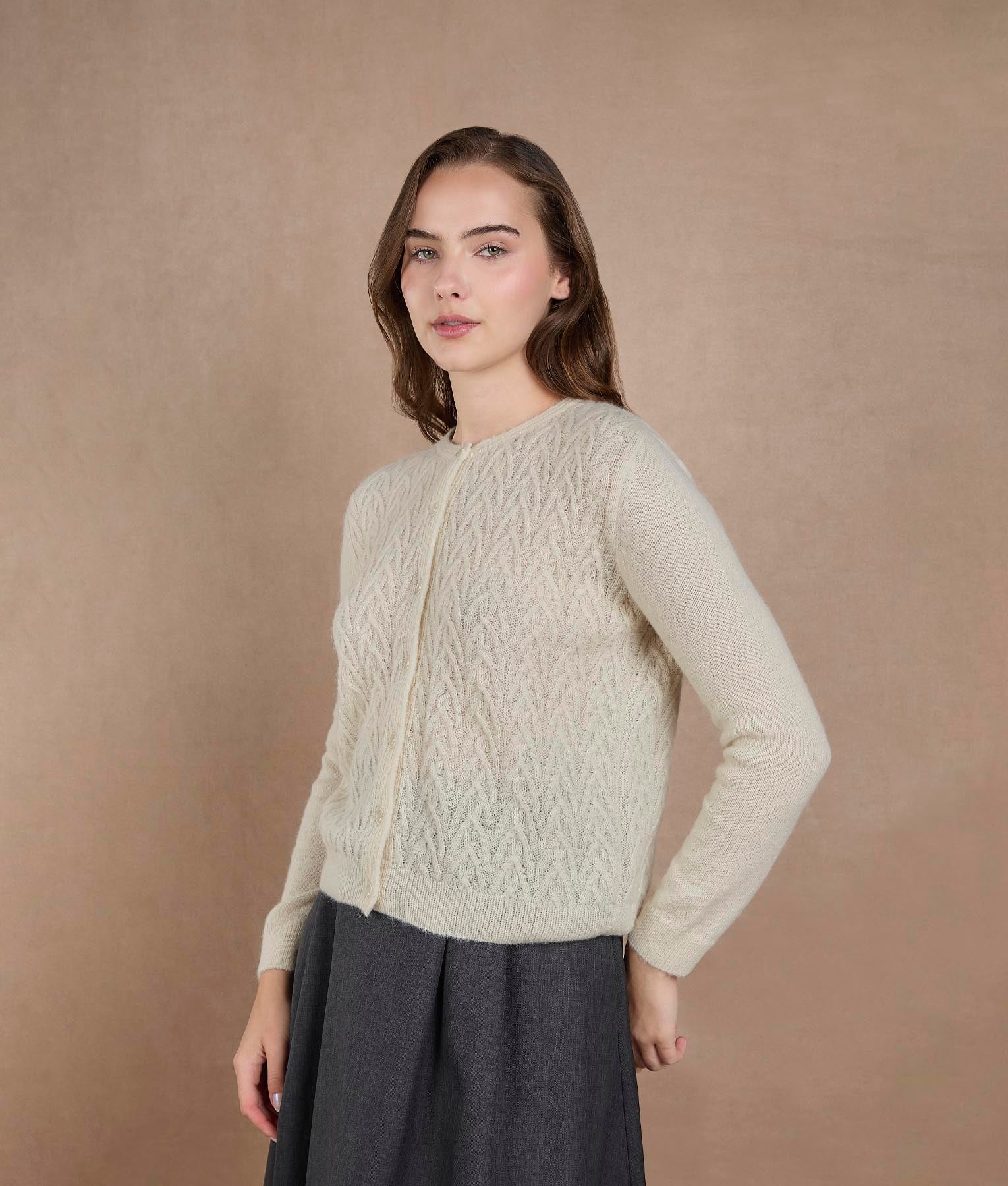 Cardigan blanco brillante