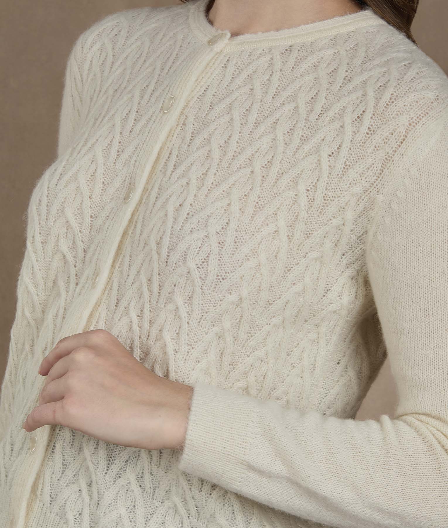 Cardigan blanco brillante