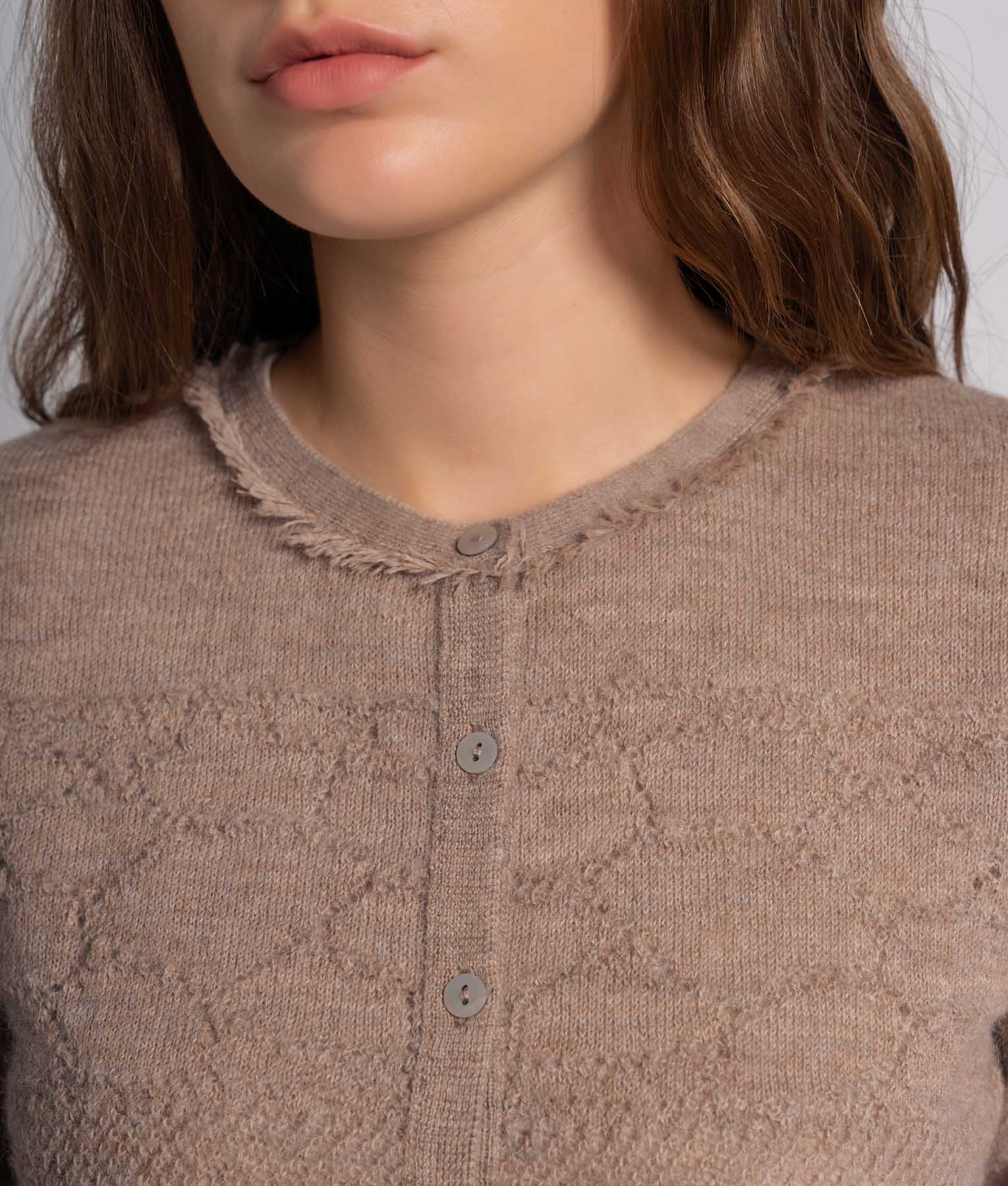 Cardigan Flores Con Efecto Encaje