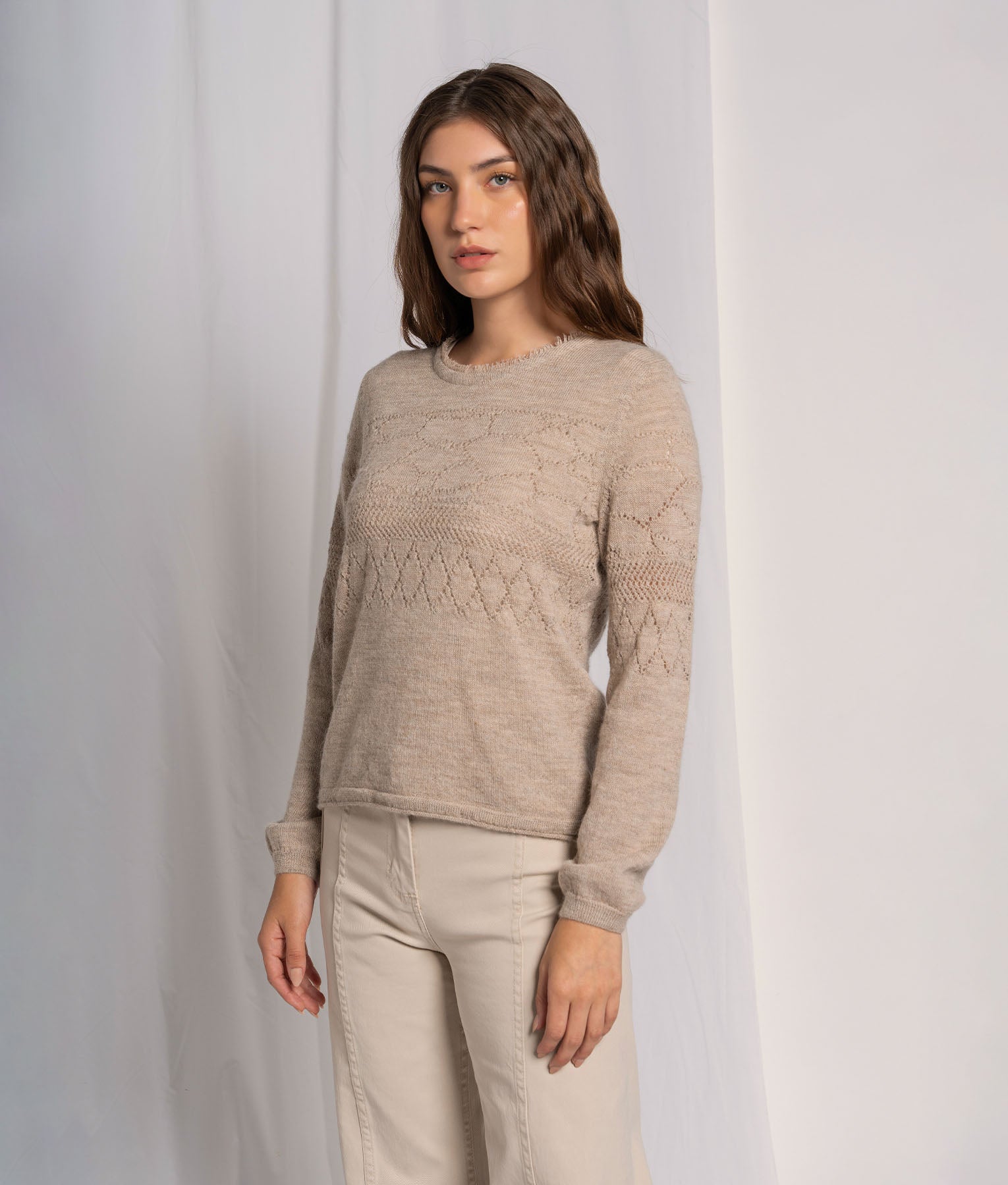 Chompa Flores Con Efecto Encaje