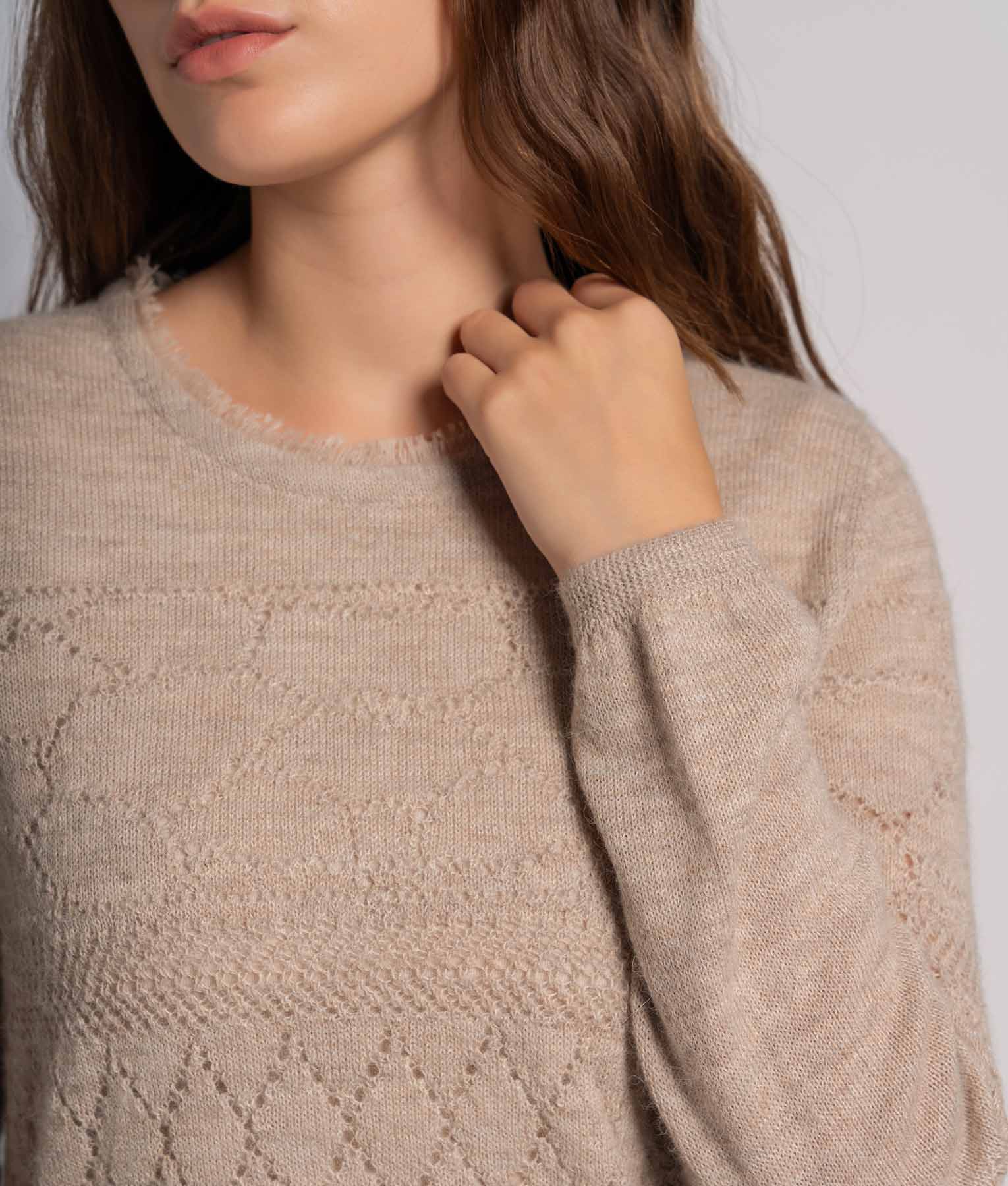 Chompa Flores Con Efecto Encaje