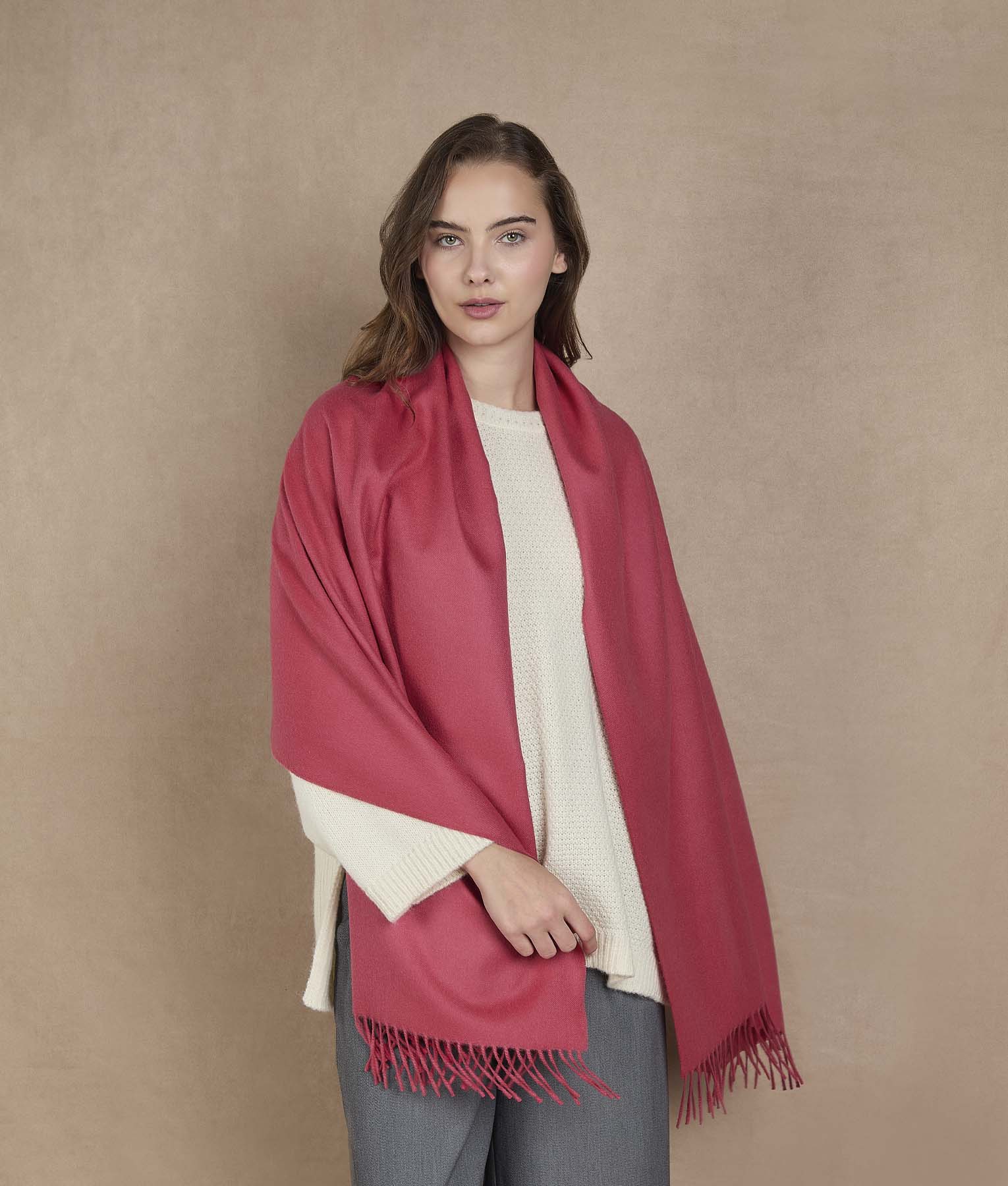 Estola Premium Perchada - Fucsia Carmesí