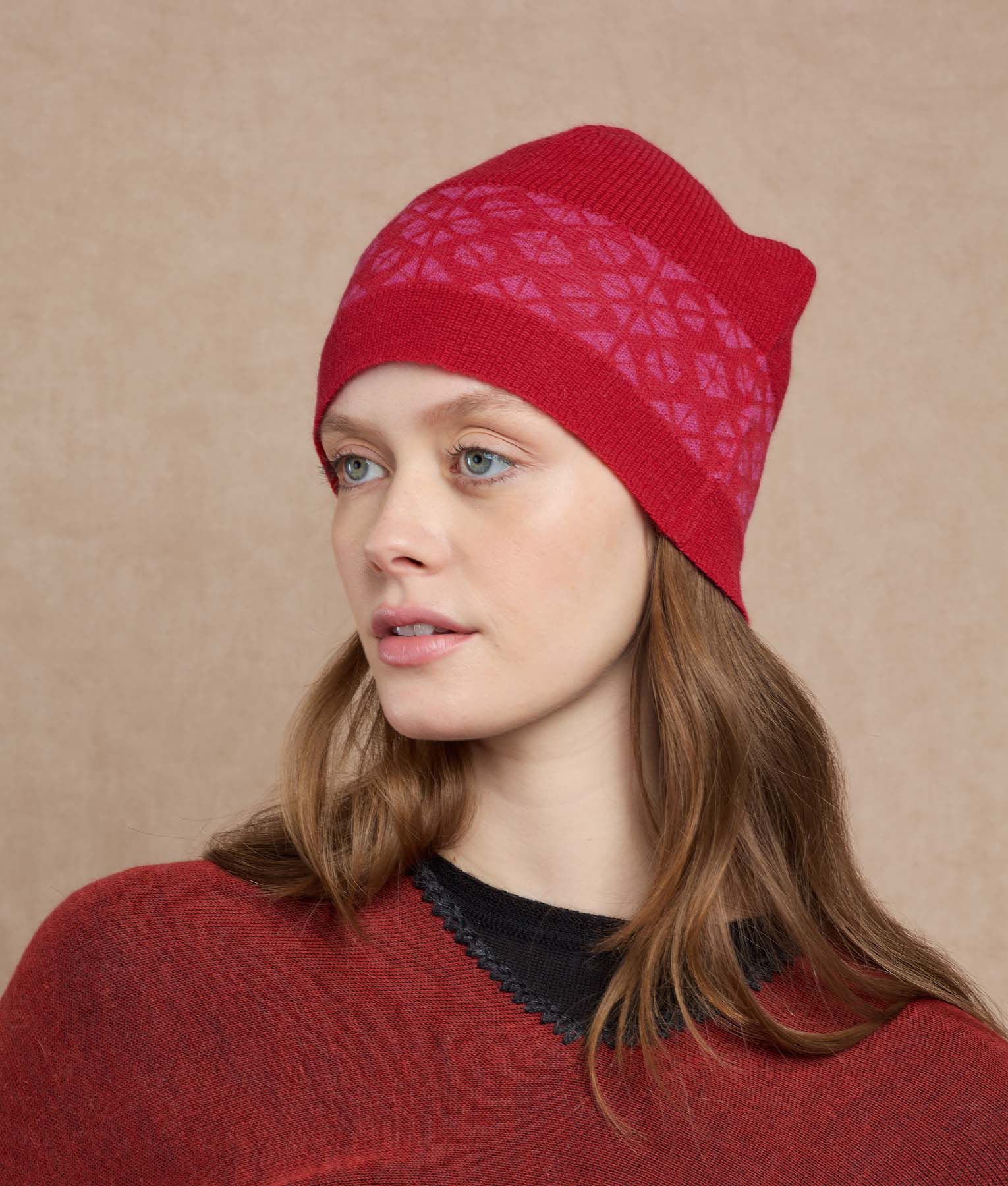 Gorro Jacquard Y Canelones Reversible