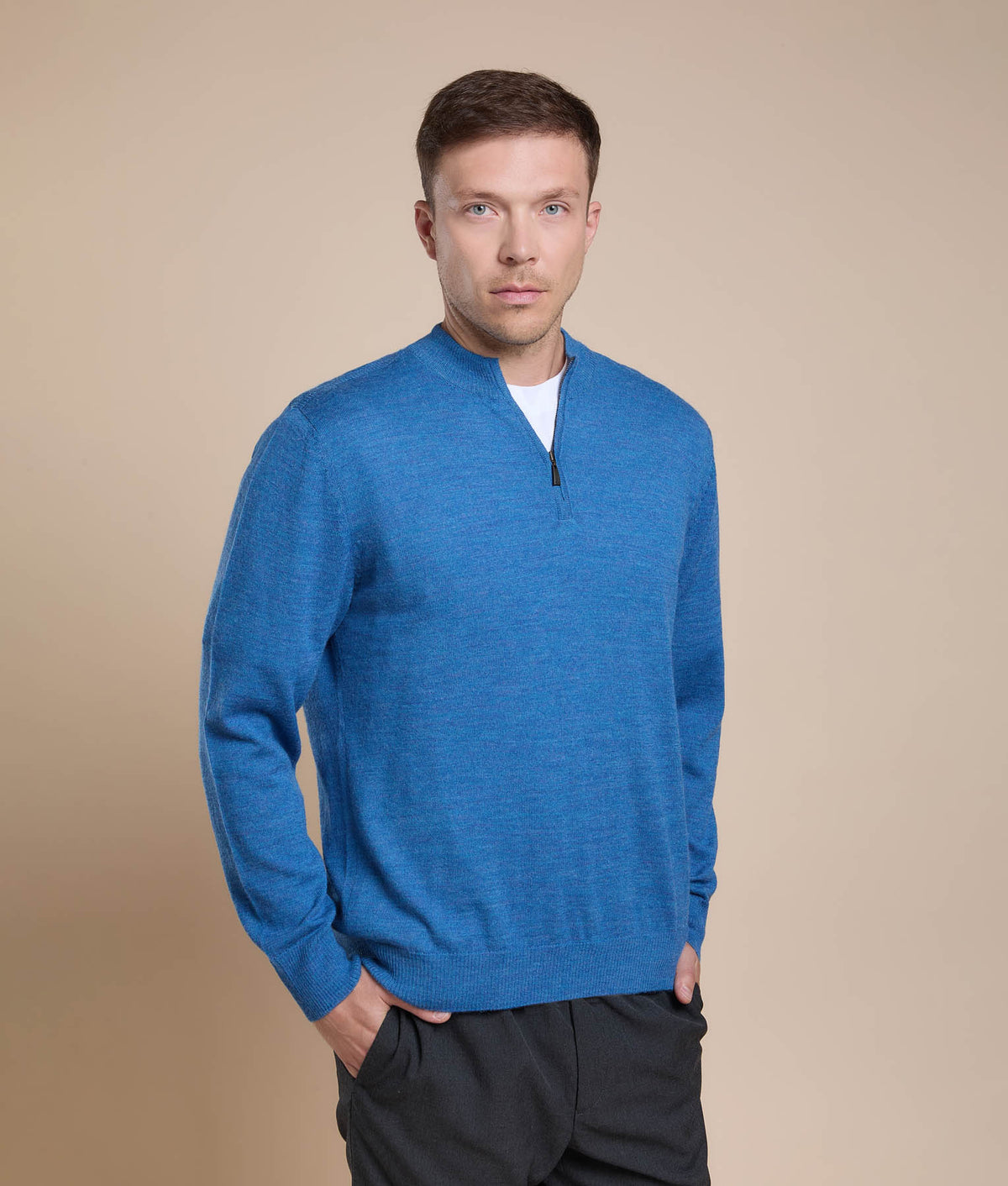 Suéter Básico de Jersey con Cuello Alto