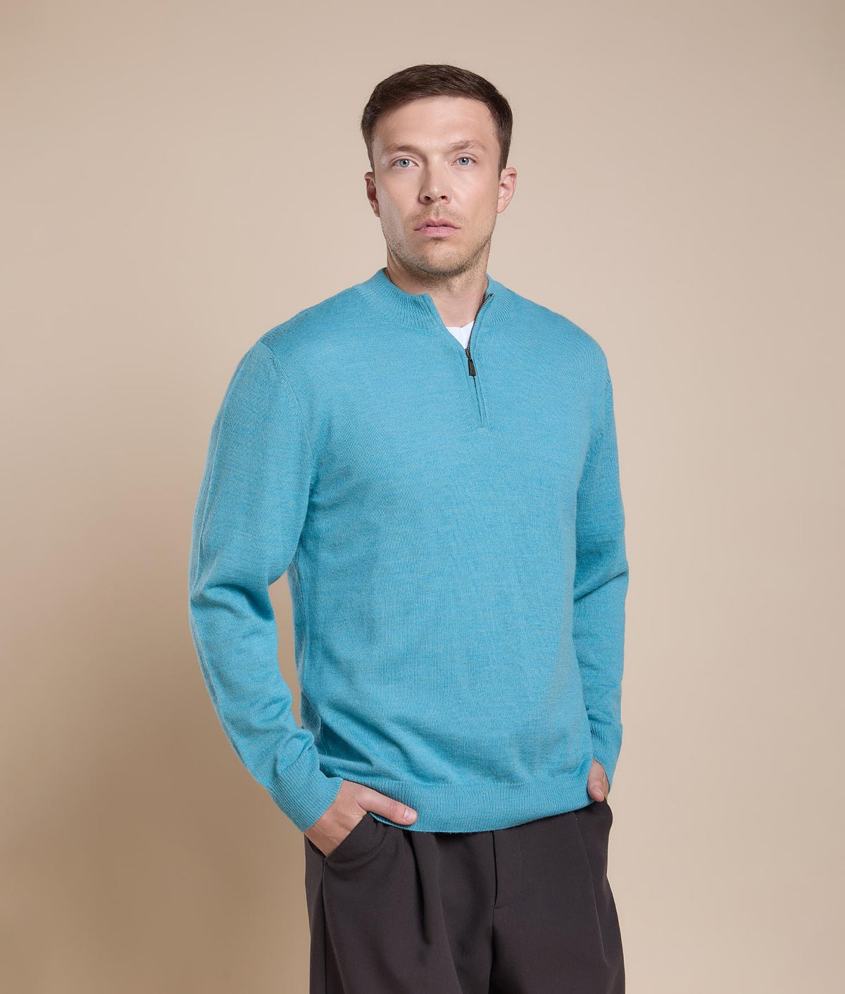 Suéter Básico de Jersey con Cuello Alto