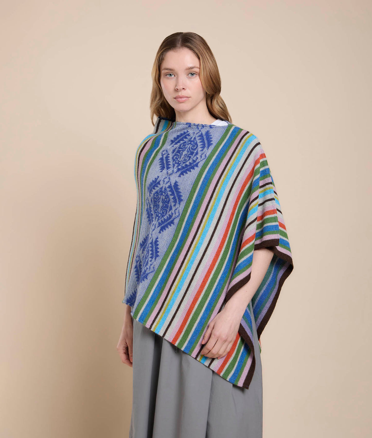 Poncho Jacquard de Líneas