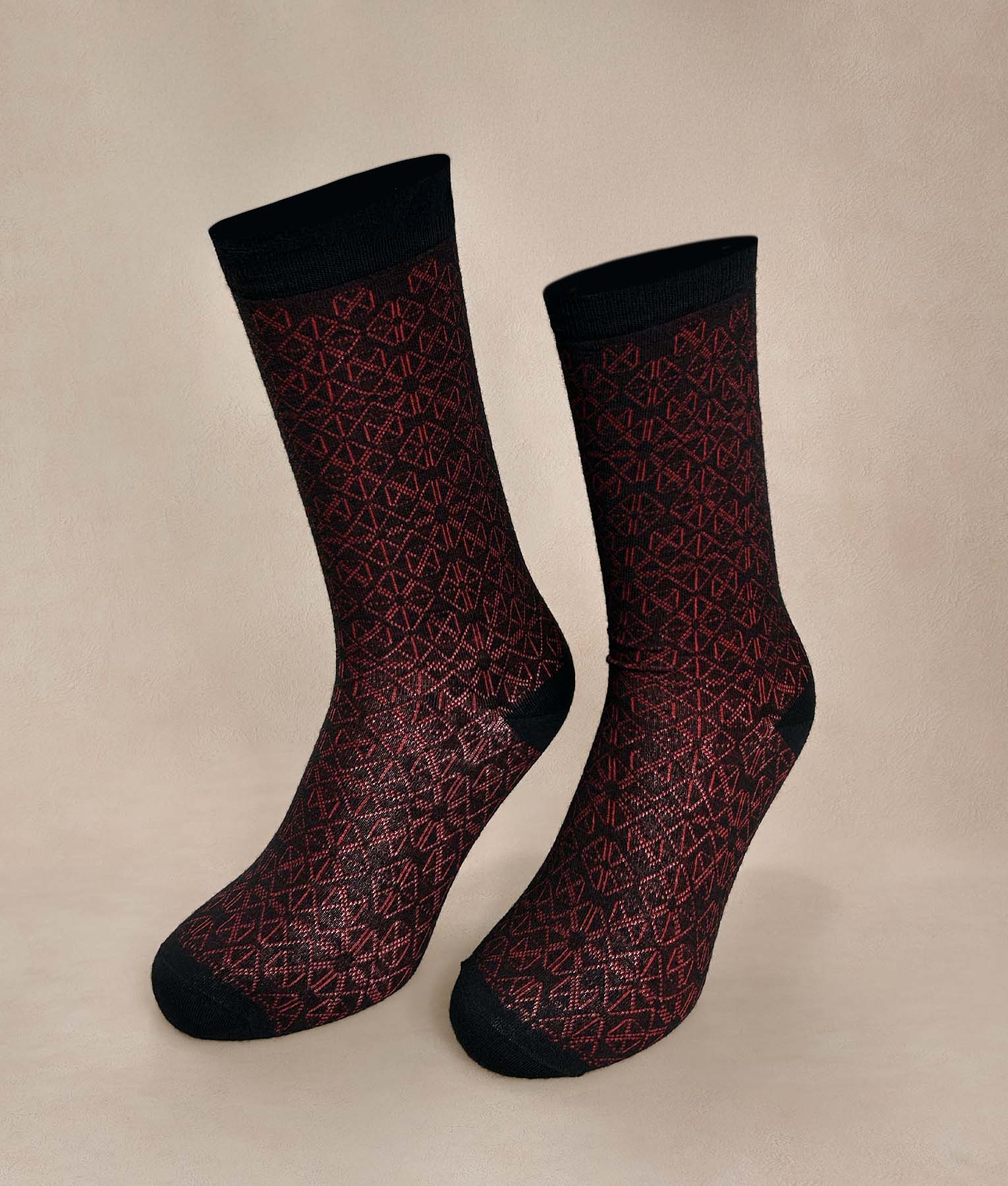 Medias Mujer Textured - rojo