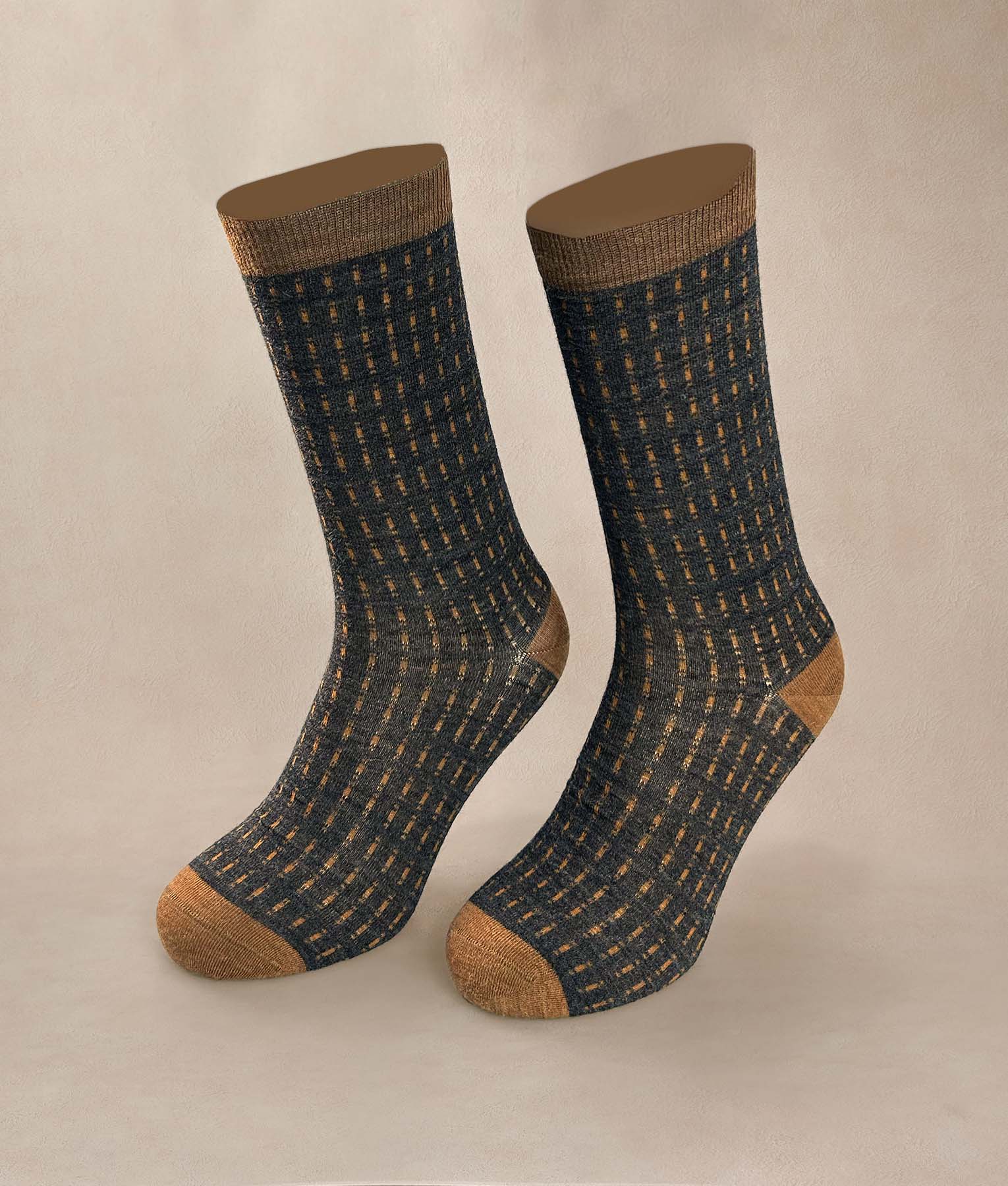 Medias Hombre Lines Interrupted - marron