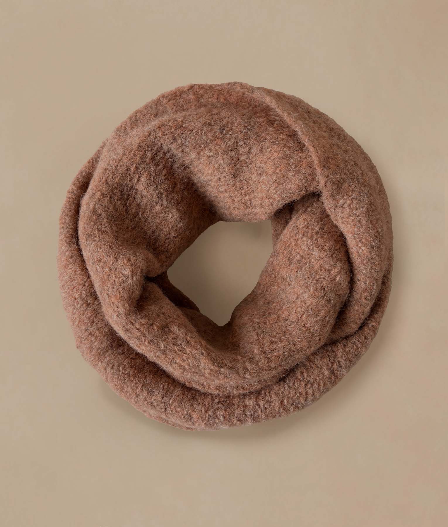 Peach and gray Brushed Infinity Scarf