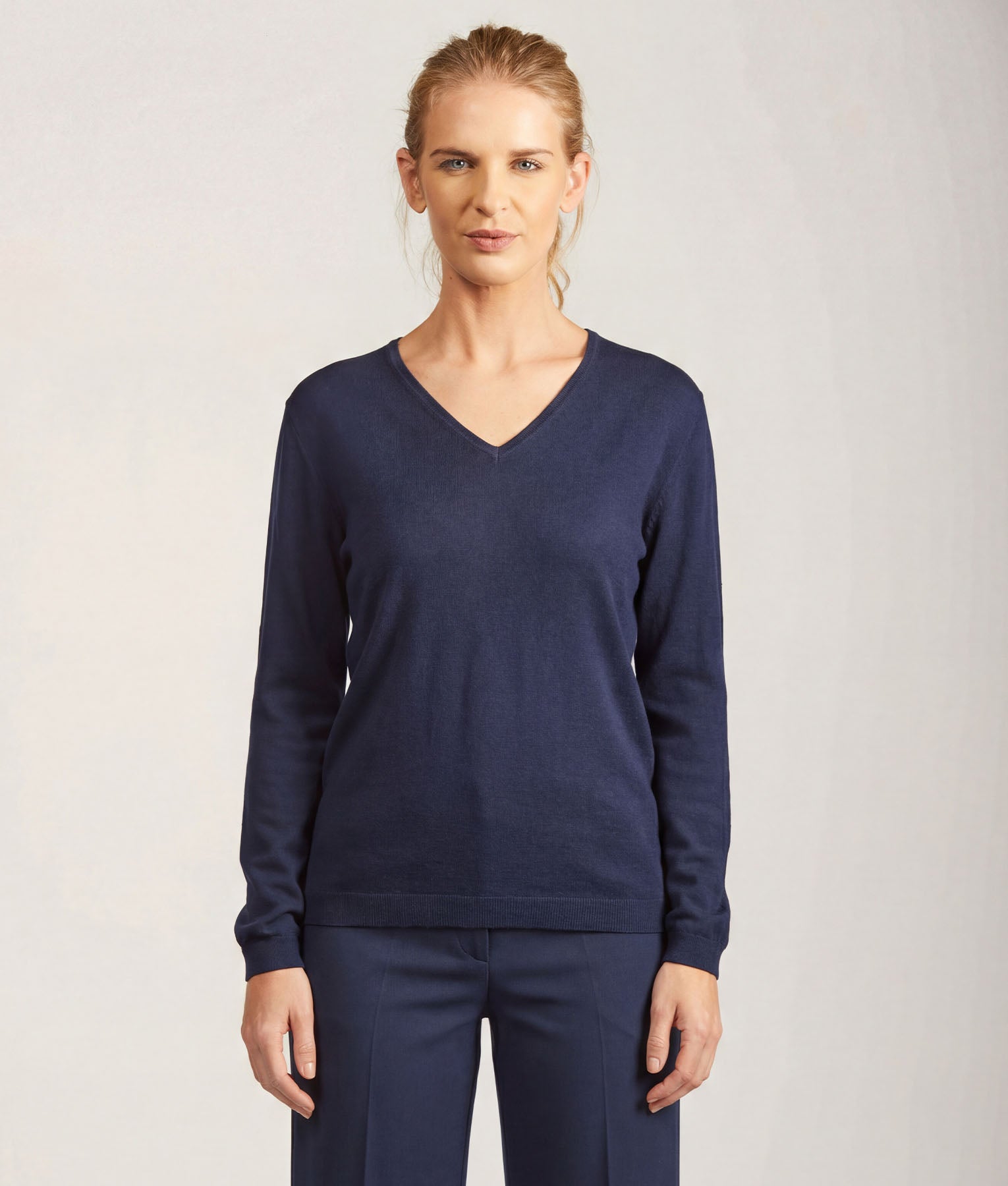 Chompa Cuello V de Vicuña para Mujer