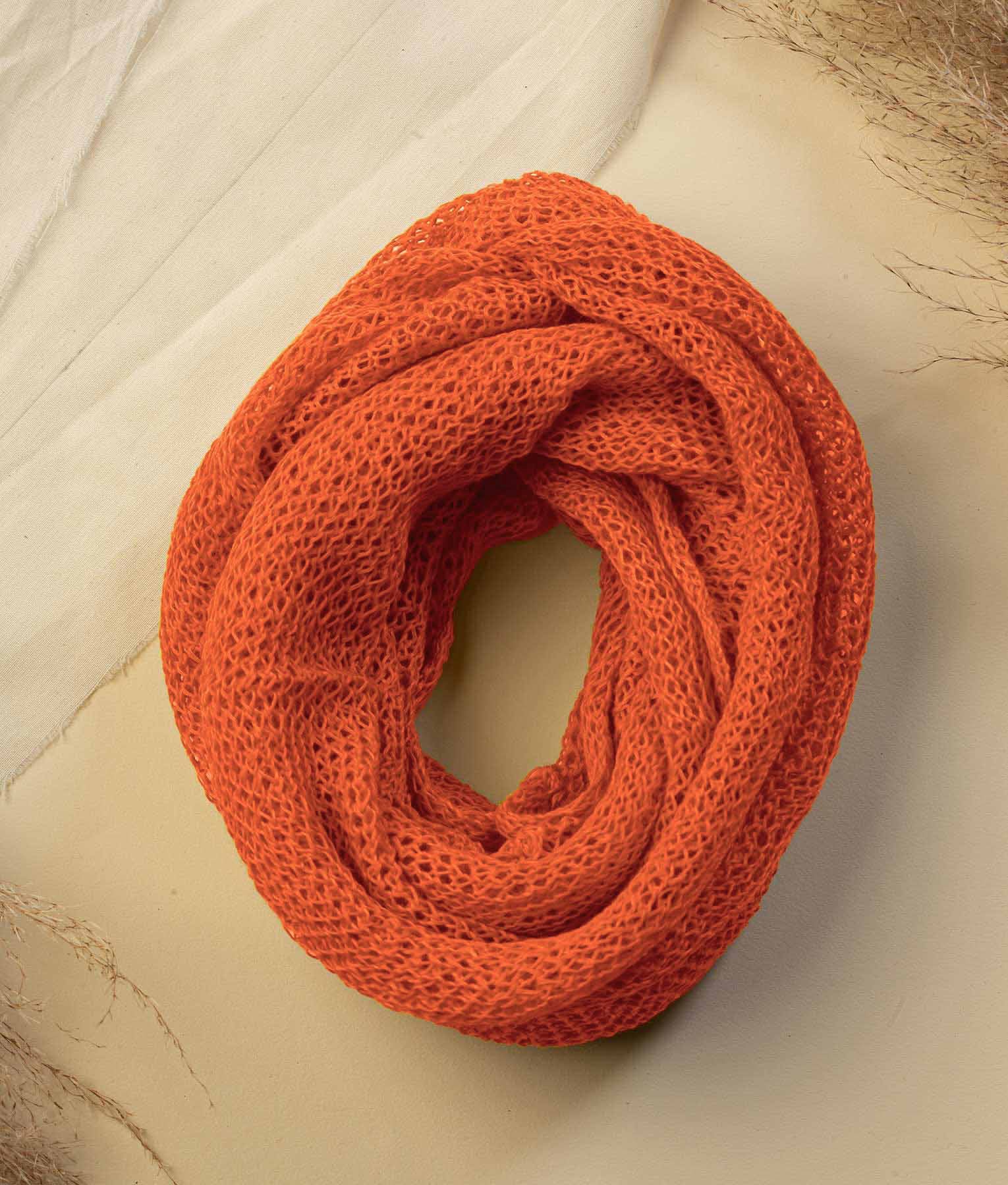 Vermillion Orange Infinity Scarf