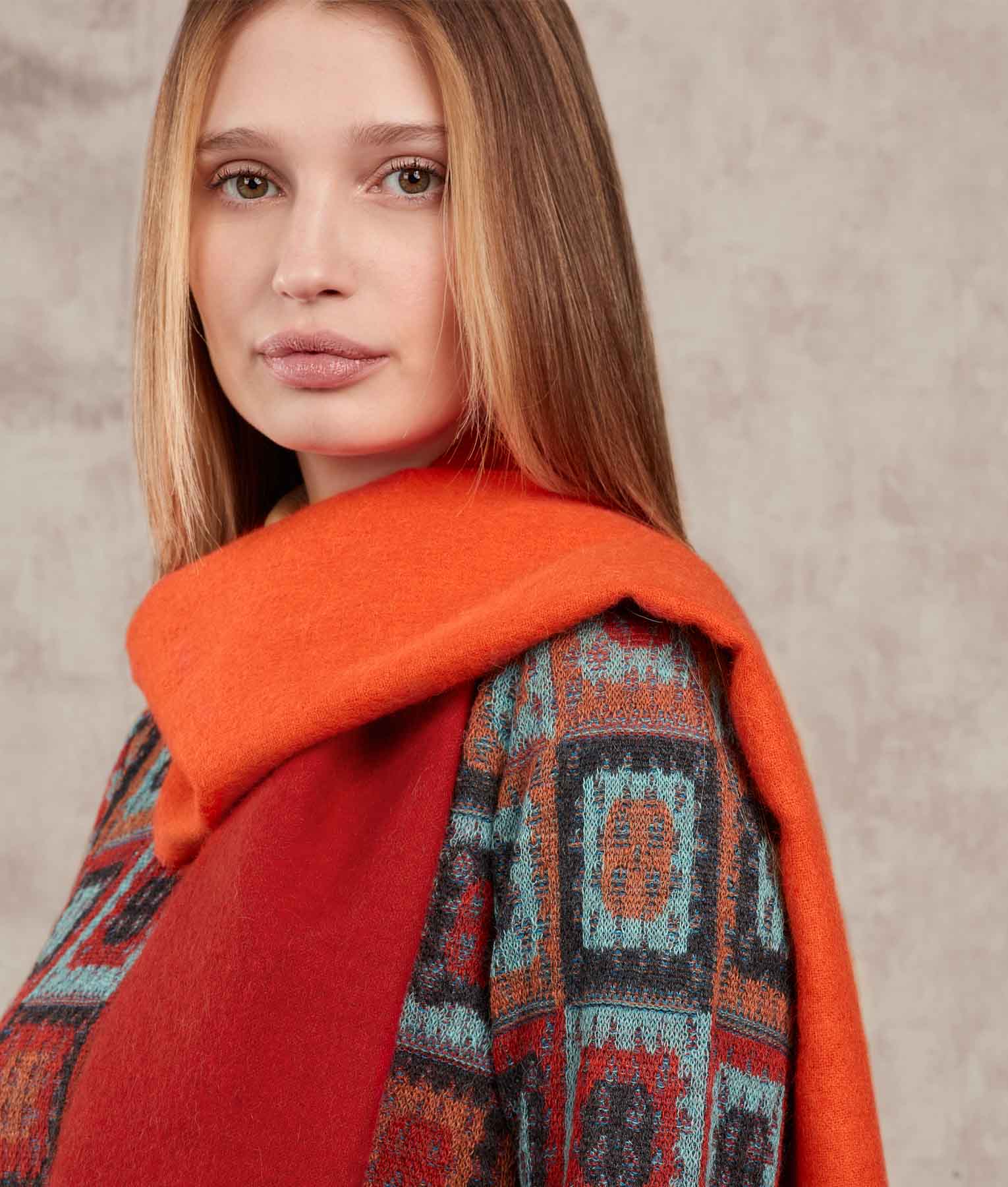 Chalina Doble Cara - Naranja Y Rojo