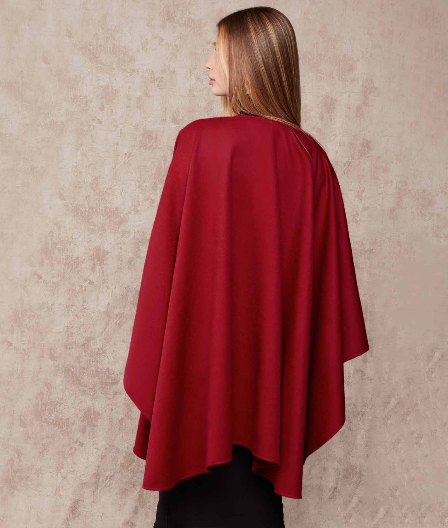 Ruana Baby Alpaca - Rojo Borgoña