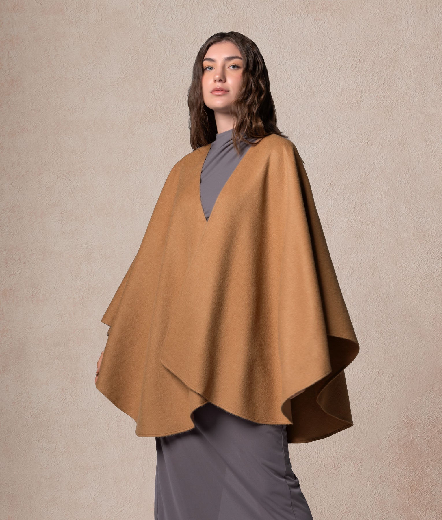 Ruana Baby Alpaca - Tabaco Marron