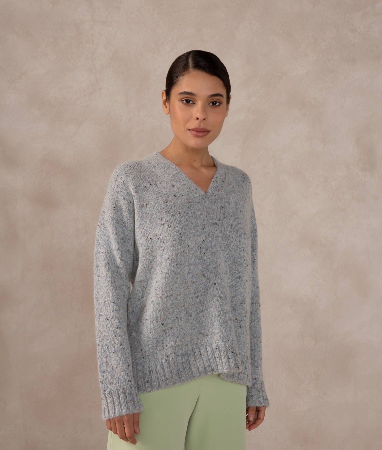 Chompa Easy Fit Cuello V - Azul Balada