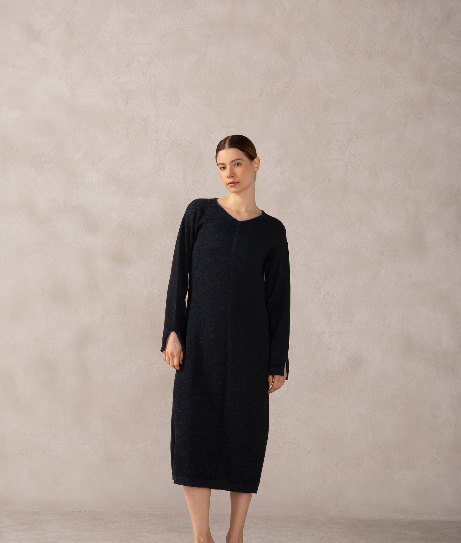 Vestido Largo Reversible - Gris Asfalto Y Azul Vallarta