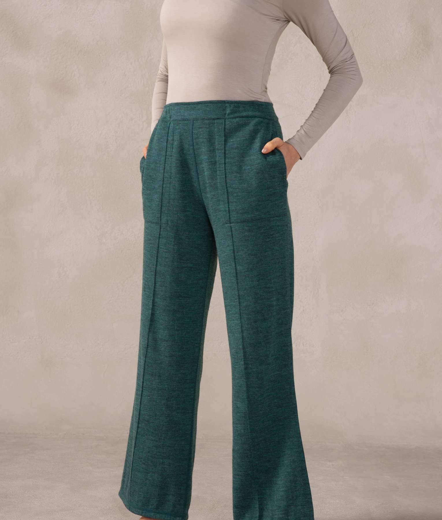Pantalon Basico Estrecho - Gris Castlerock Y Verde Jungla Profunda
