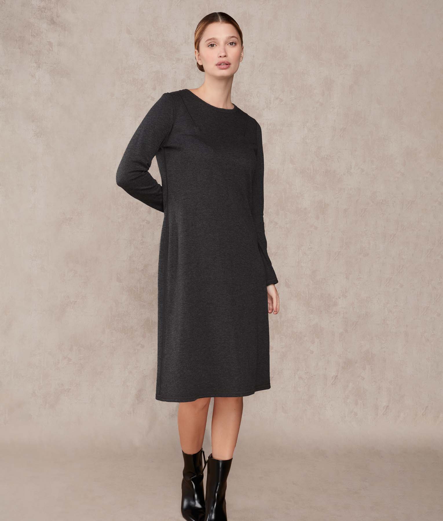 Vestido Reversible Clasico - Hierro Forjado Y Gris Claro