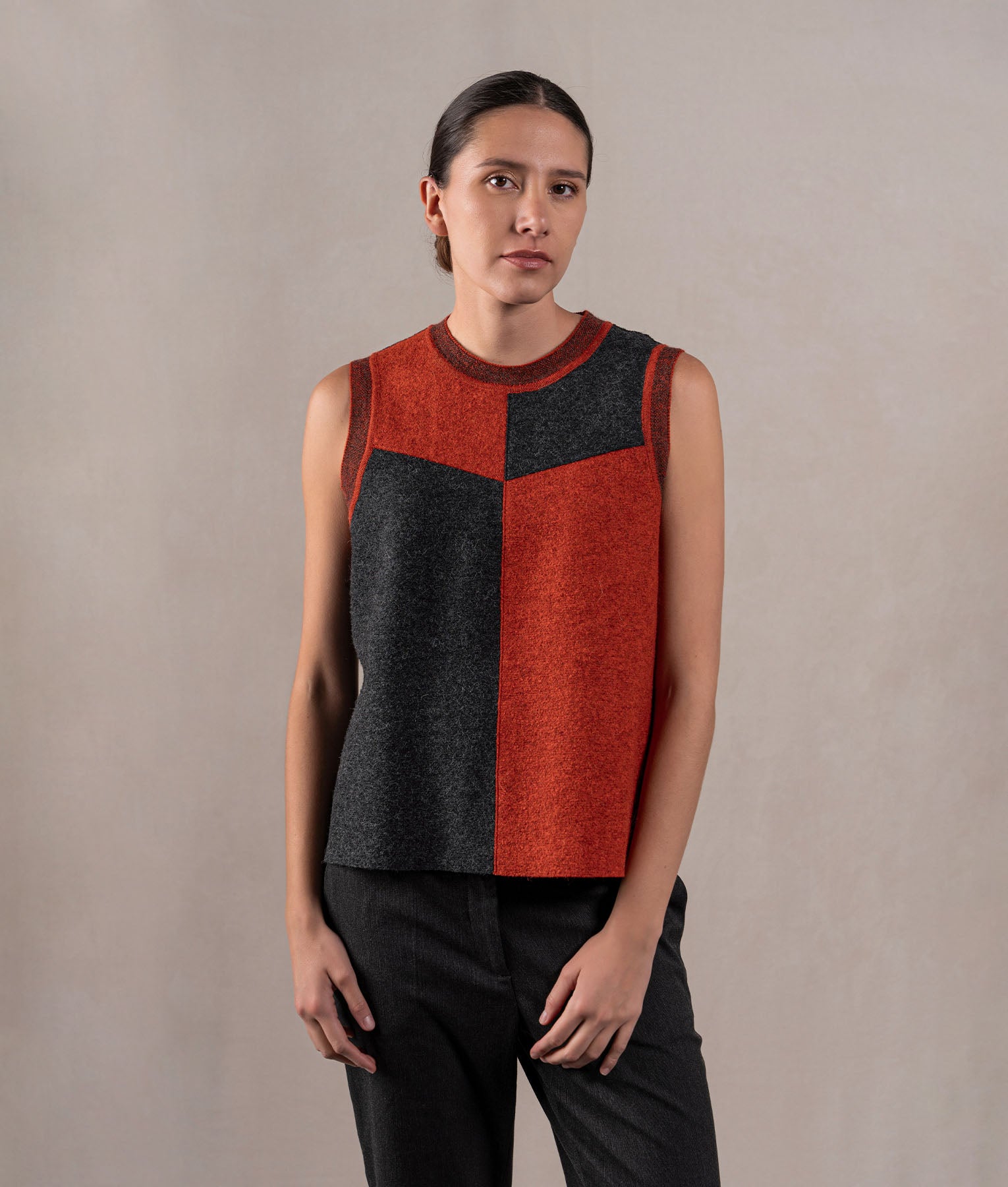 Chaleco Cuello Redondo - Pirata Negro Y Rojo