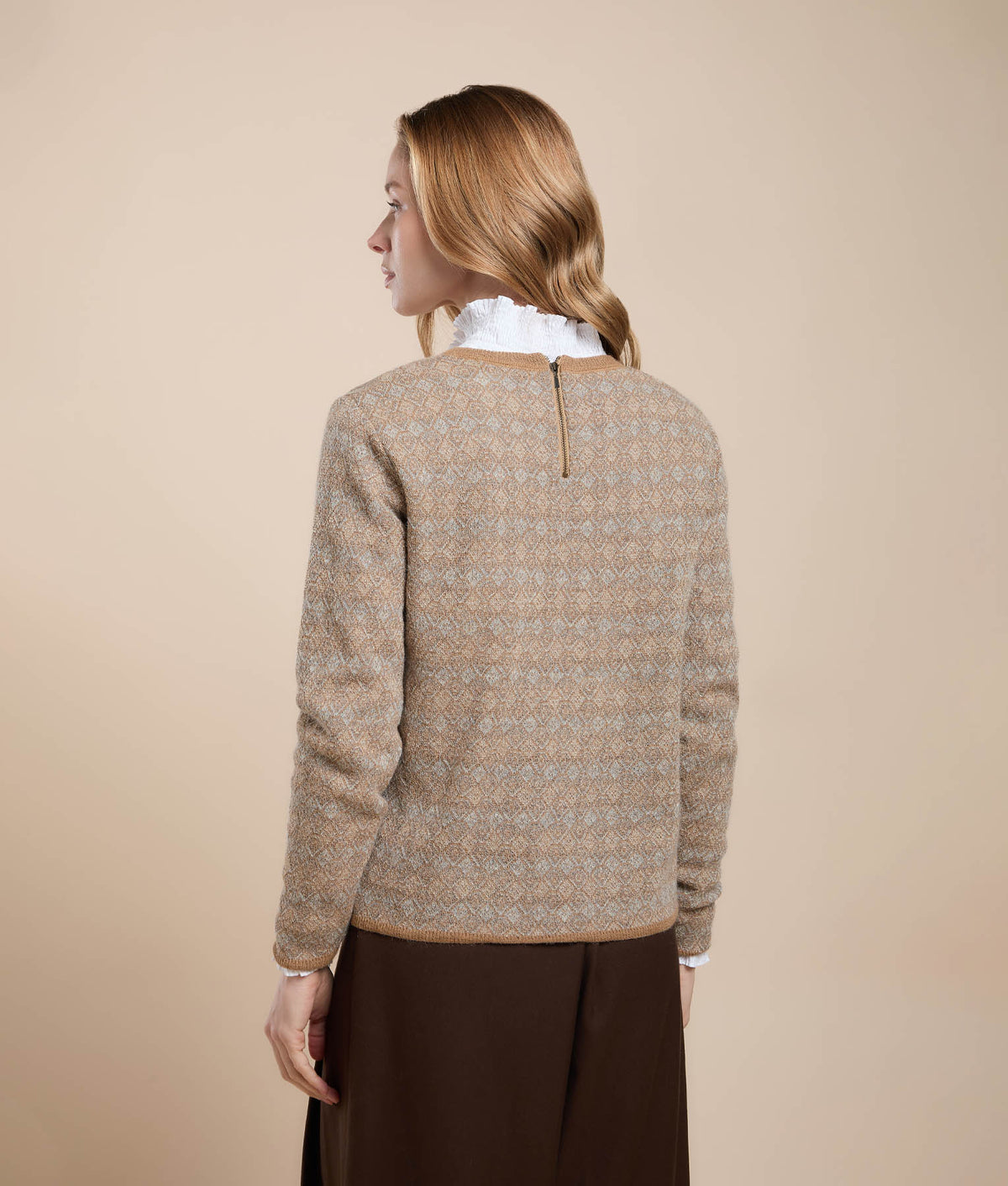 Suéter de Cuello Redondo con Jacquard Repetitivo