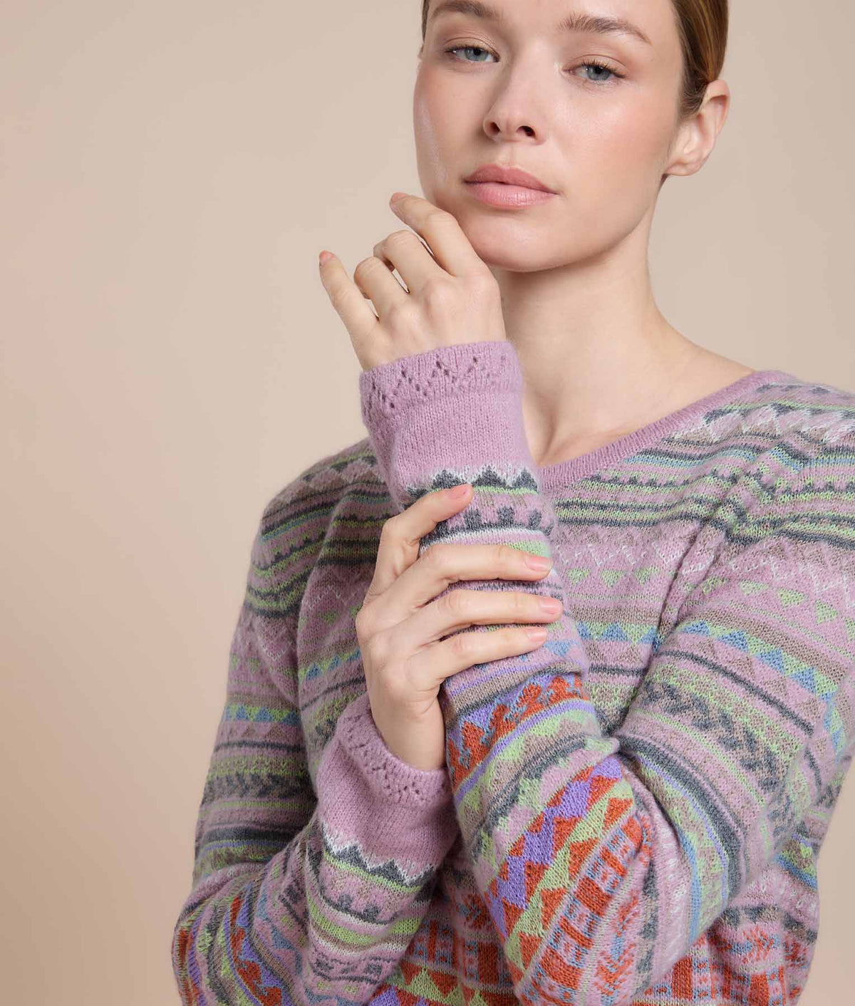 Suéter de Jacquard y Jersey