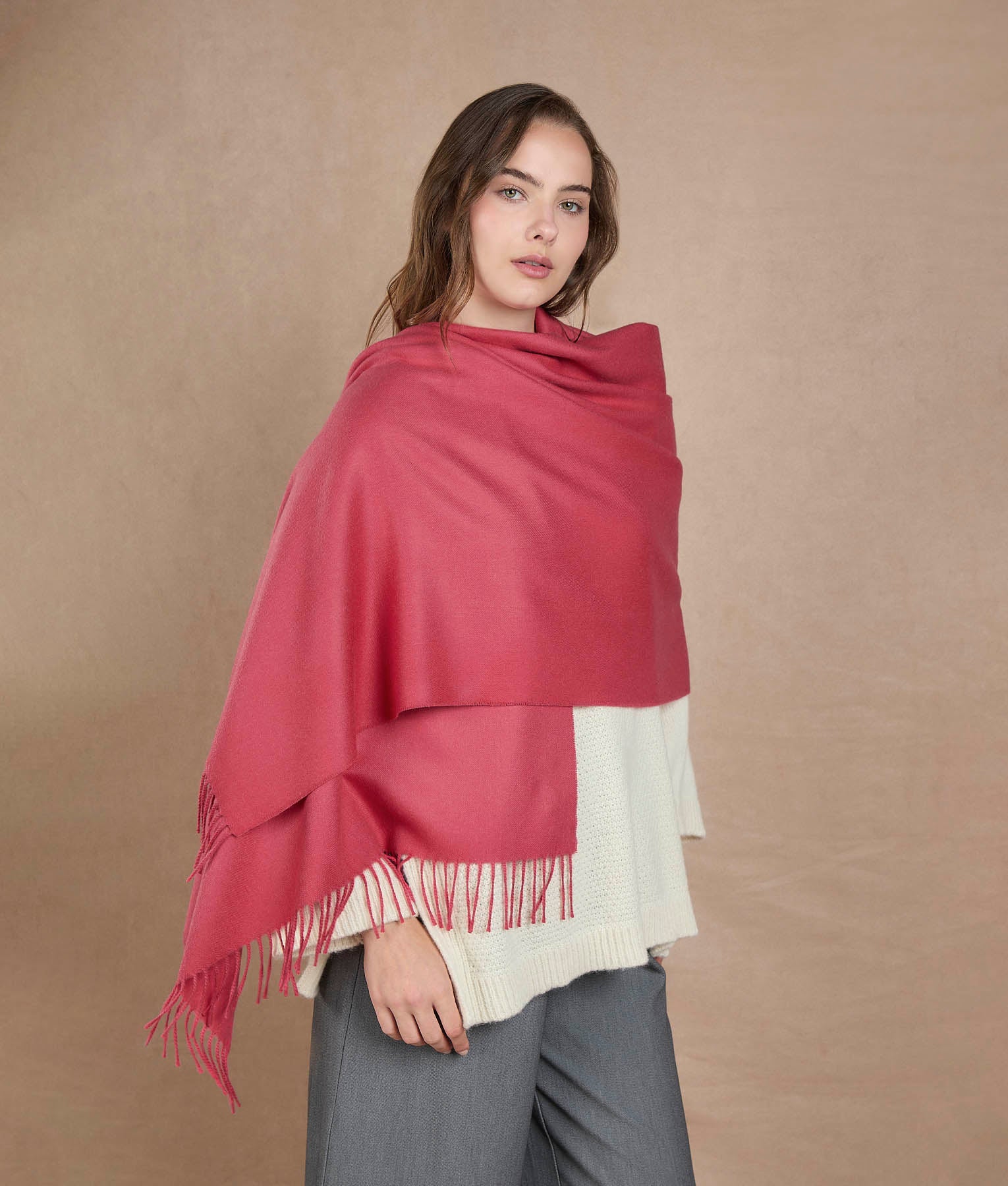 Estola Premium Perchada - Fucsia Carmesí