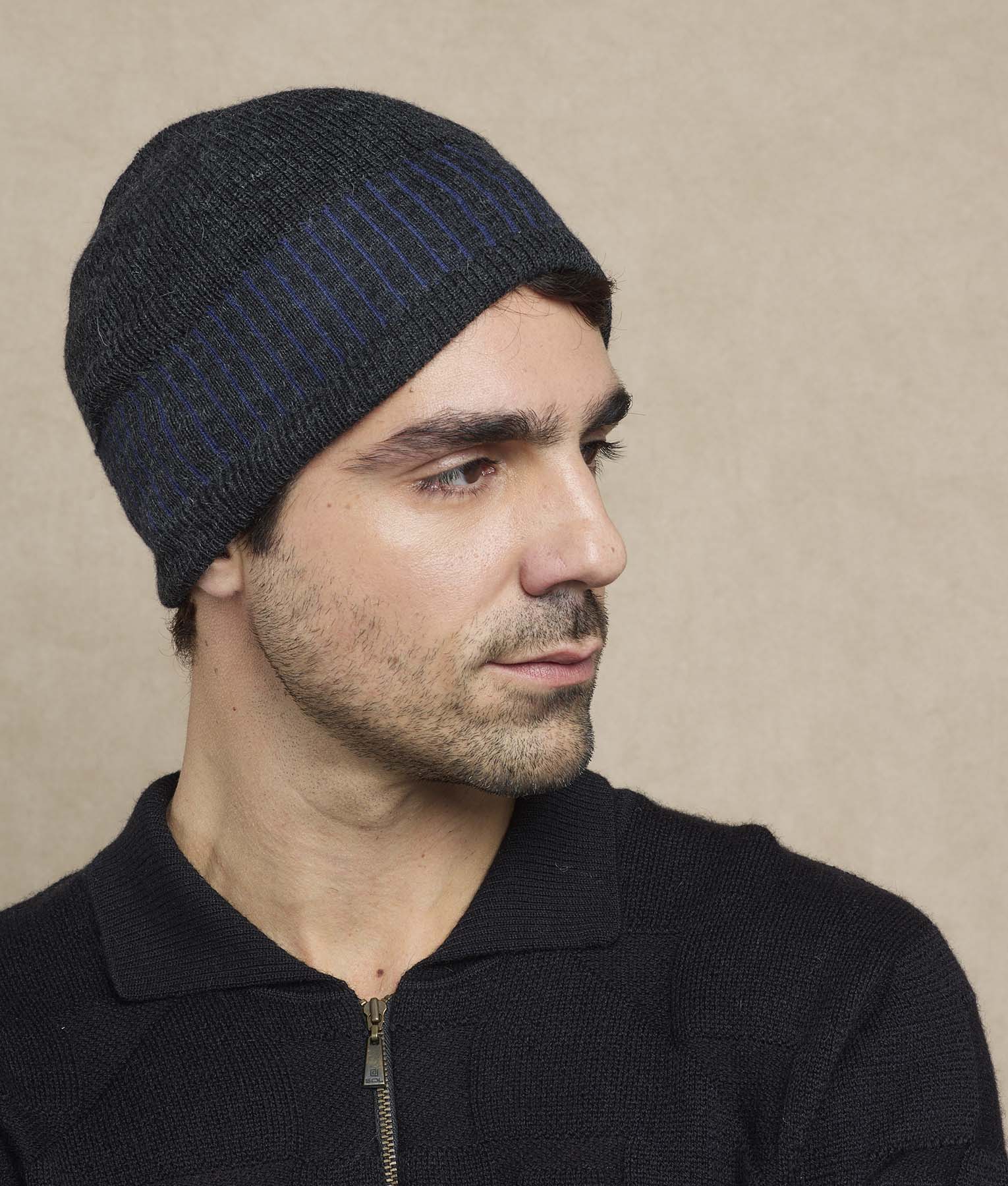 Gorro Jacquard Y Canelones Reversible