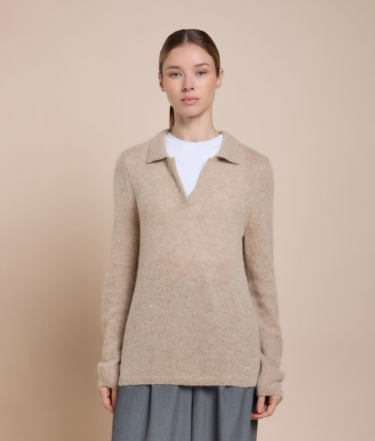 Suéter de Jersey con Cuello Alto
