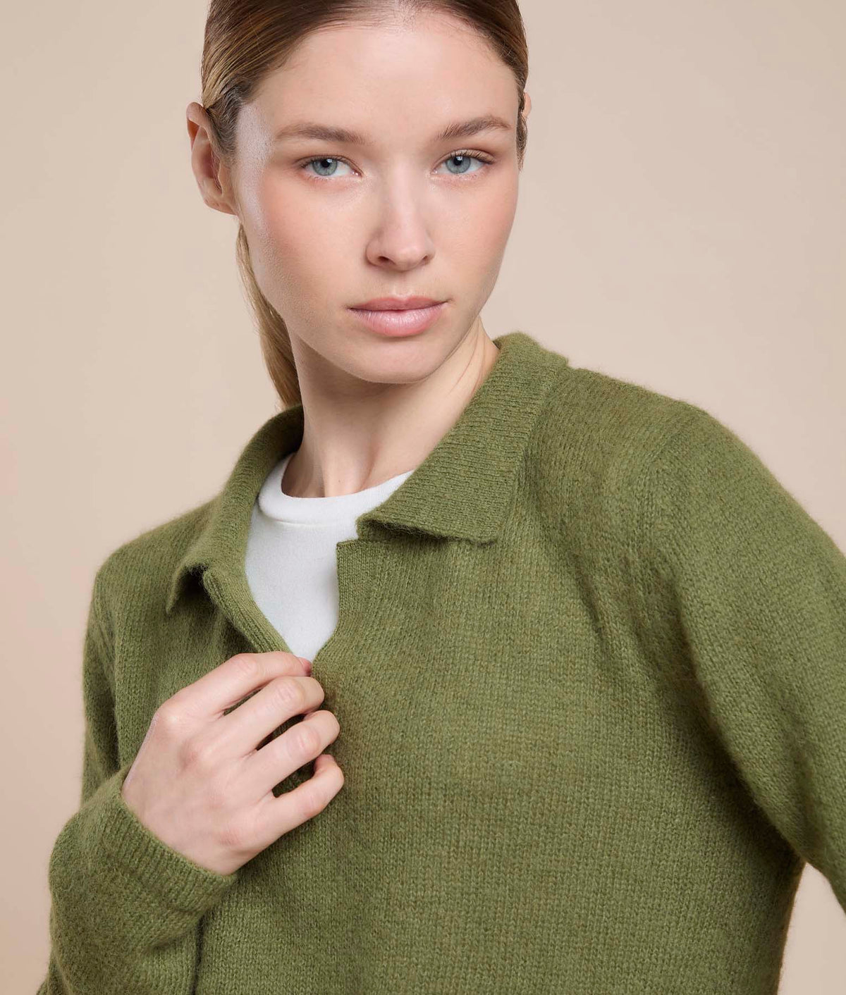 Suéter de Jersey con Cuello Alto