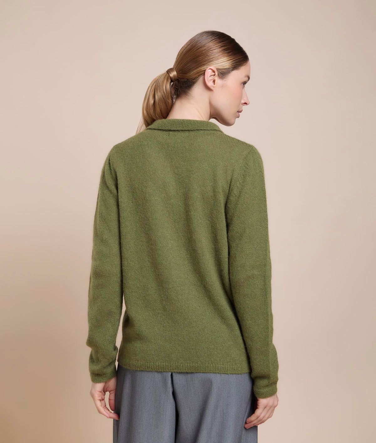 Suéter de Jersey con Cuello Alto